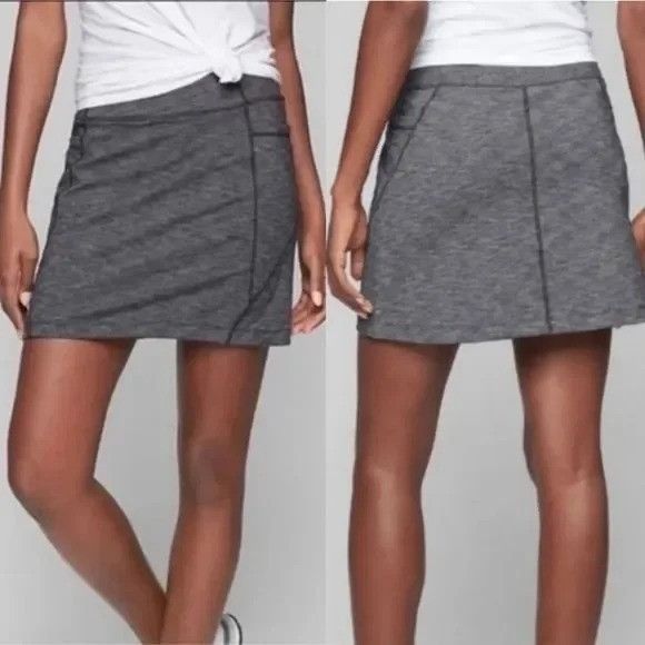 Athleta Athleta Heathered Gray Skort Inner Shorts MT EXCURSION Skirt Size 30" / US 8 / IT 44 - 8 Thumbnail