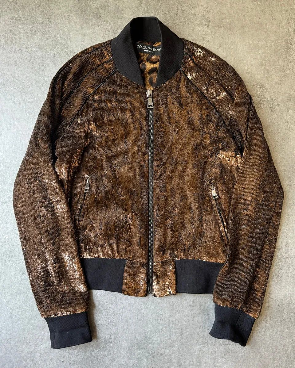 Dolce & Gabbana 2010s Dolce & Gabbana Sequin Brown Jacket Size M / US 6-8 / IT 42-44 - 7 Thumbnail