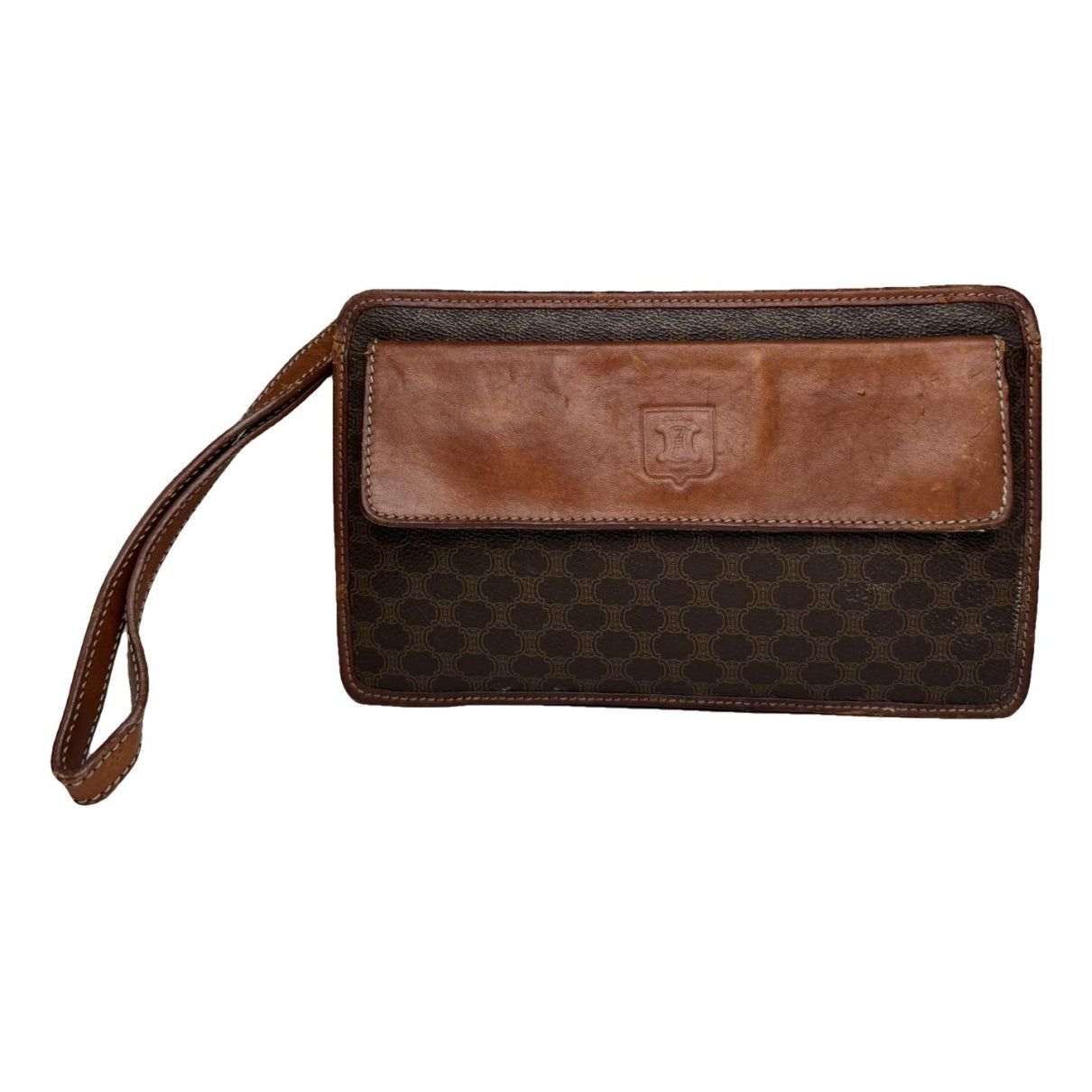 Celine Triomphe Brown Leather Clutch Bag Size ONE SIZE - 1 Thumbnail
