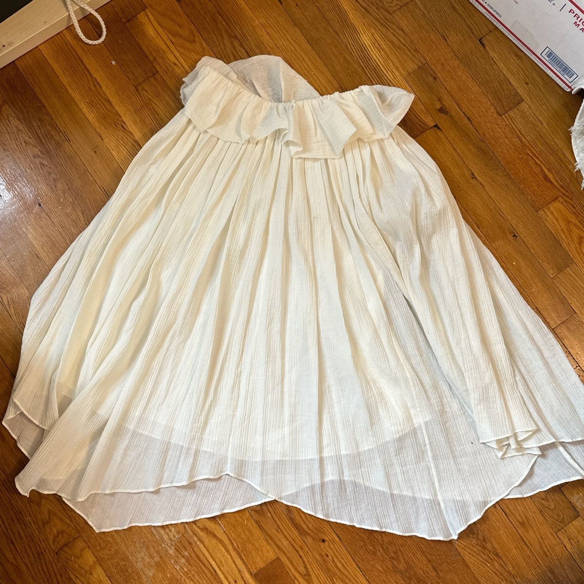 image of 3 1 Phillip Lim 3.1 Philip Lim Plisse Voile Petal Drape Skirt in Beige, Women's (Size 26)