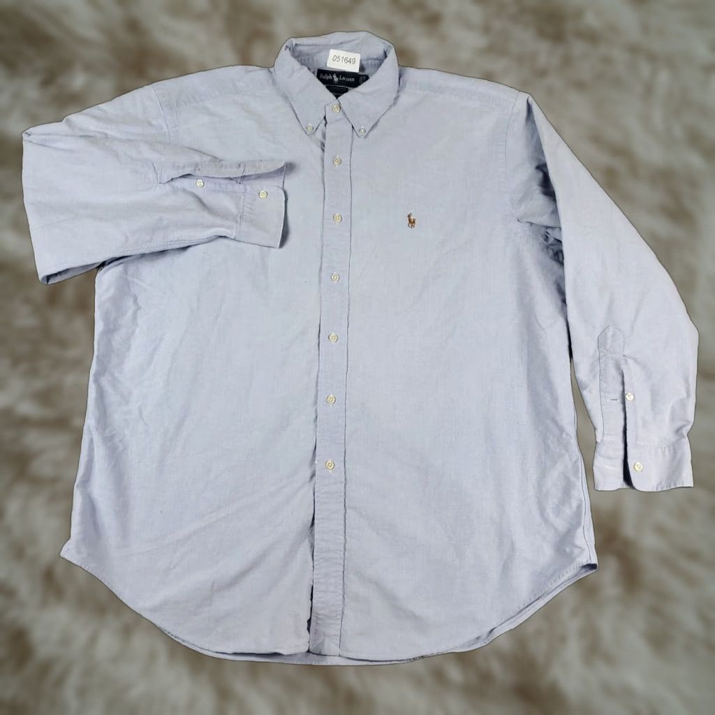 Ralph Lauren Ralph Lauren Shirt Mens Size 17 Blue Pony Dress Button Up Long Sleeve Dress Shirt Mens Blue Size 46R - 1 Thumbnail