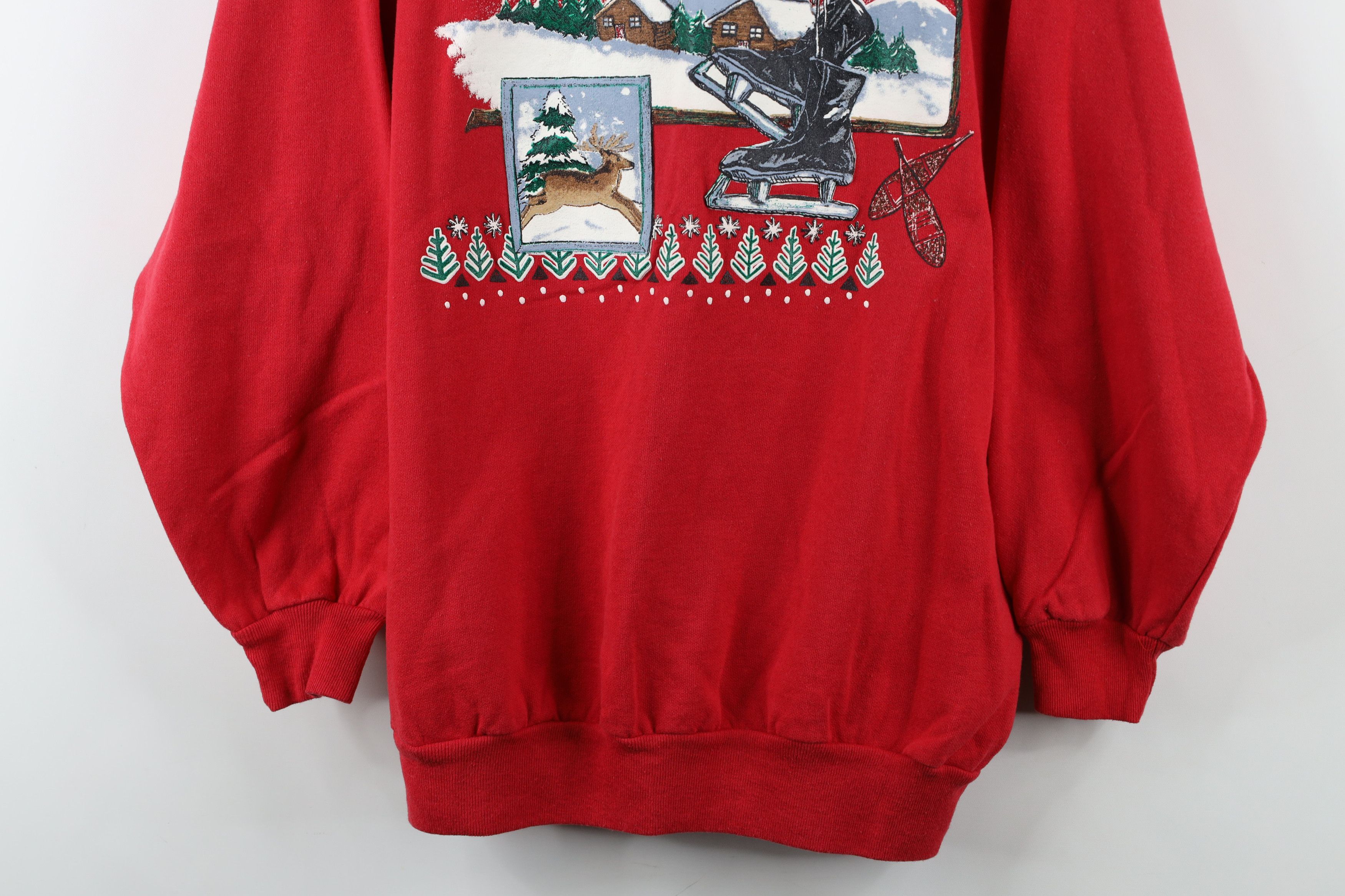 Vintage Vintage 90s Streetwear Christmas Mock Neck Sweatshirt Red Size M / US 6-8 / IT 42-44 - 3 Thumbnail