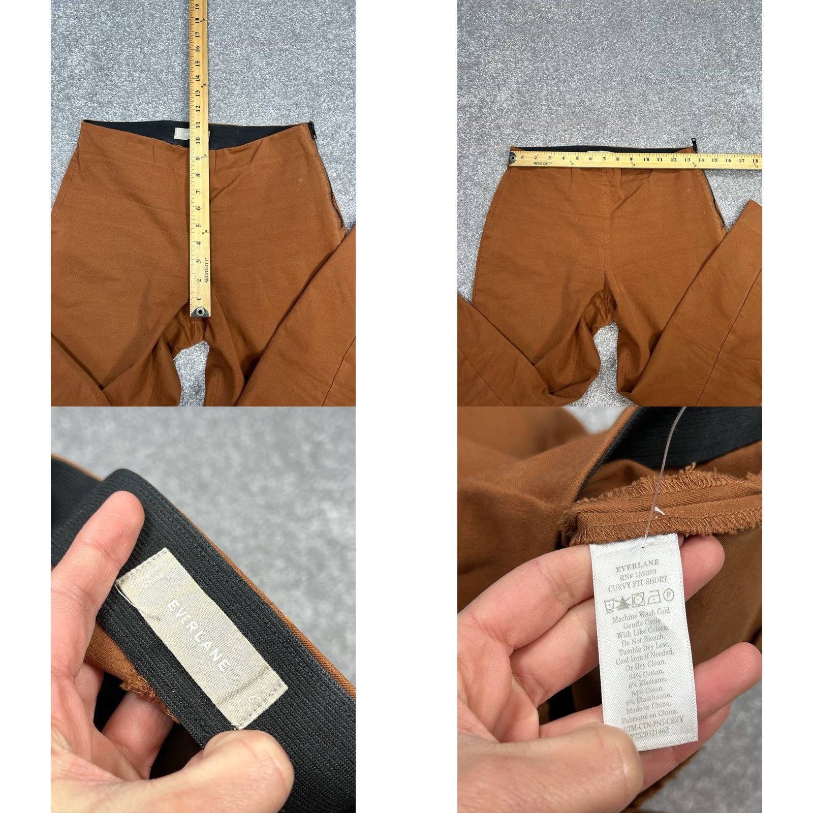 Everlane Everlane Pants Womens 6 Brown Curvy Fit Cotton Stretch Tapered Leg Mid Rise Size 28" / US 6 / IT 42 - 8 Thumbnail