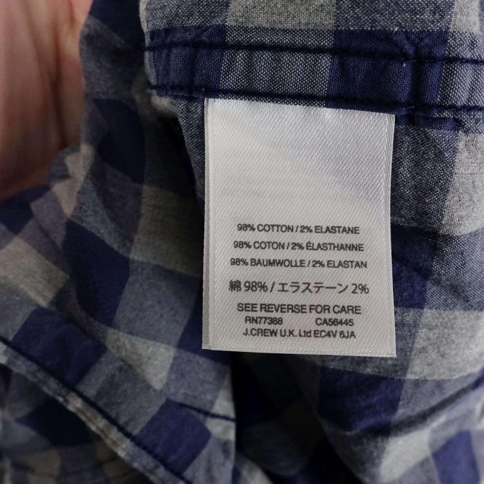 J.Crew J.CREW MERCANTILE FLEX BLUE GREY CHECK BUTTON-DOWN SHIRT MENS SIZE L LARGE Size US L / EU 52-54 / 3 - 7 Thumbnail