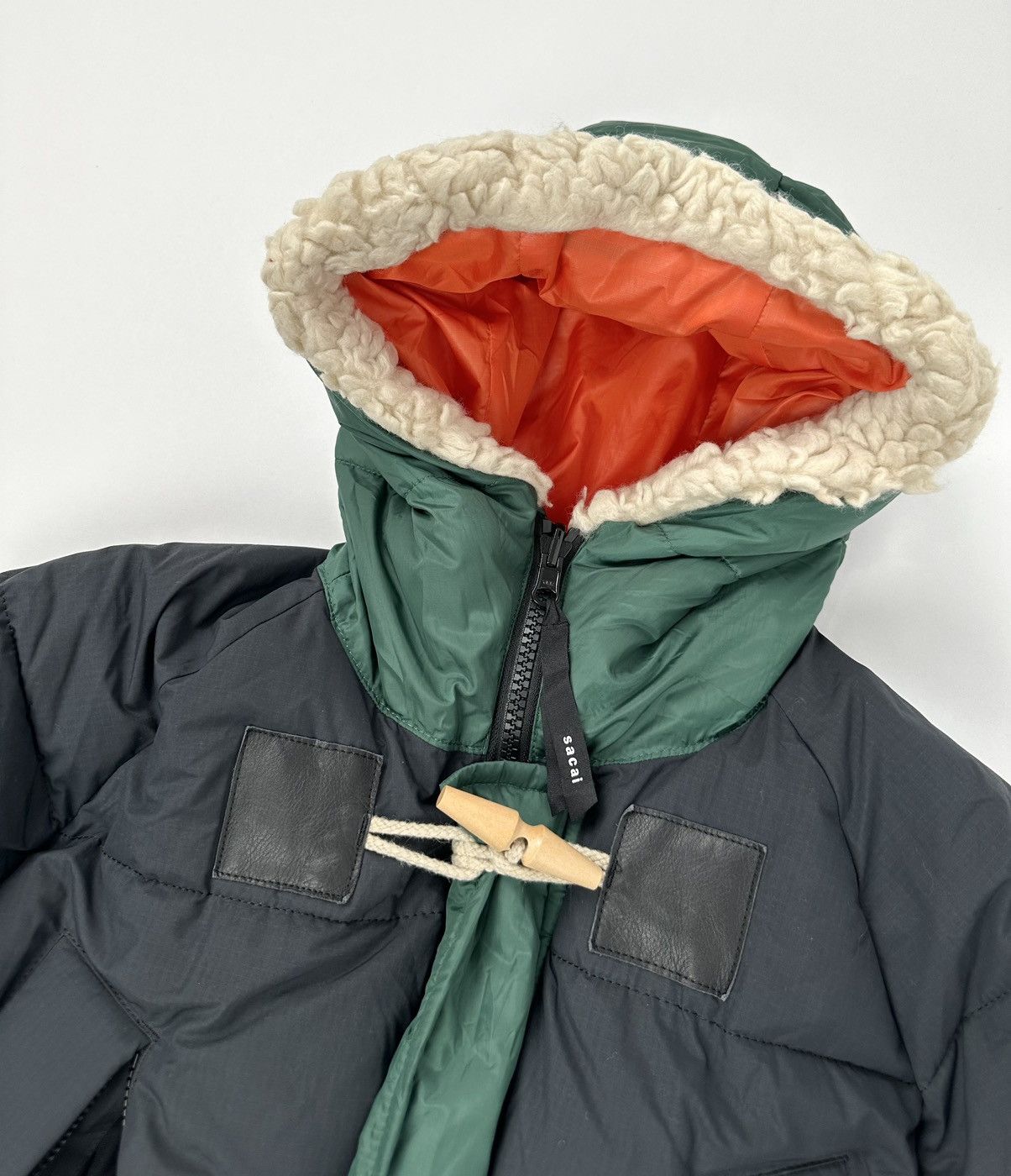 Sacai Sacai F/W21 Mixed Media Padded Coat Montgomery Colour Block Size US M / EU 48-50 / 2 - 4 Thumbnail
