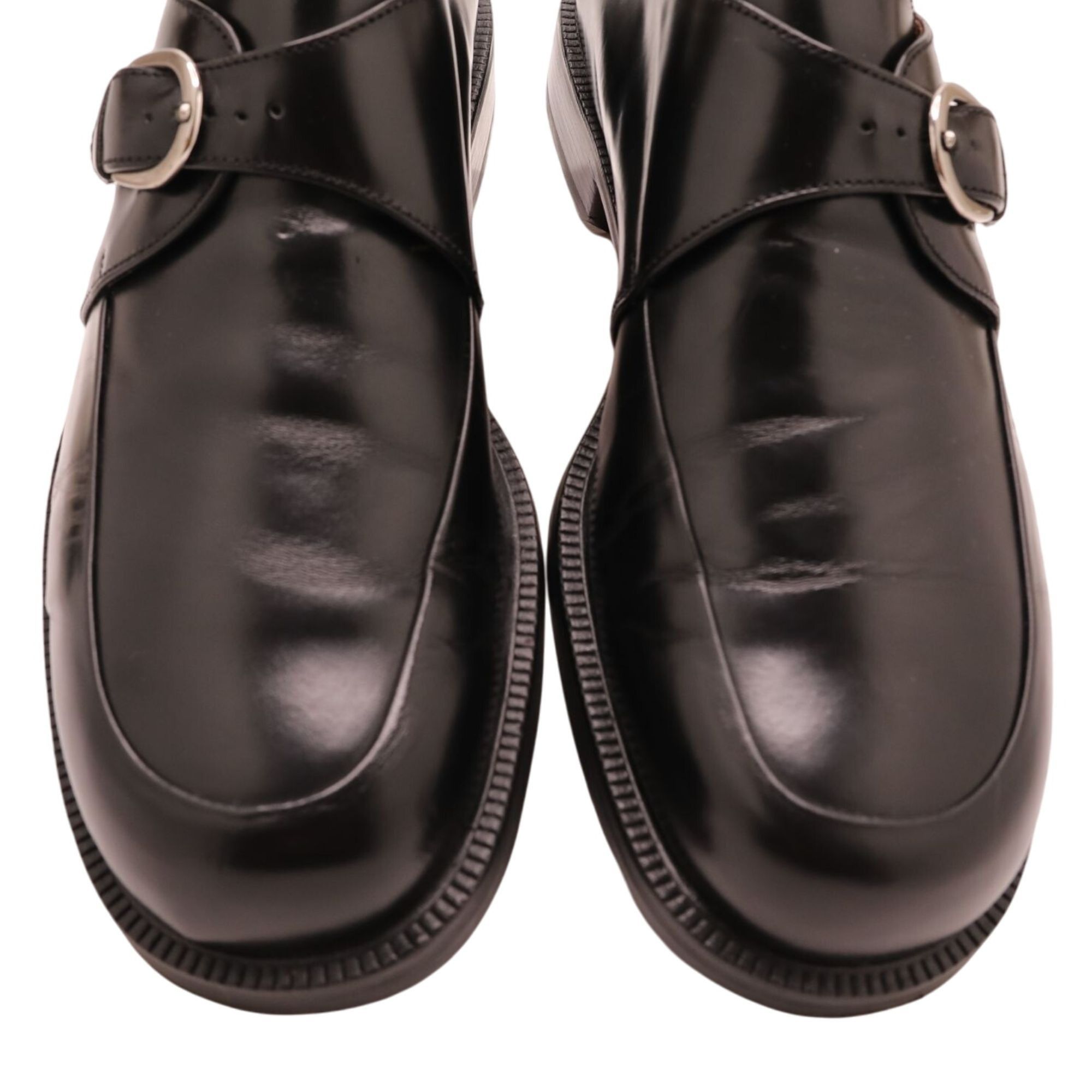 Cole Haan Cole Haan Mens 10D Black Leather Monk Strap Loafers Buckle Size US 10 / EU 43 - 3 Thumbnail