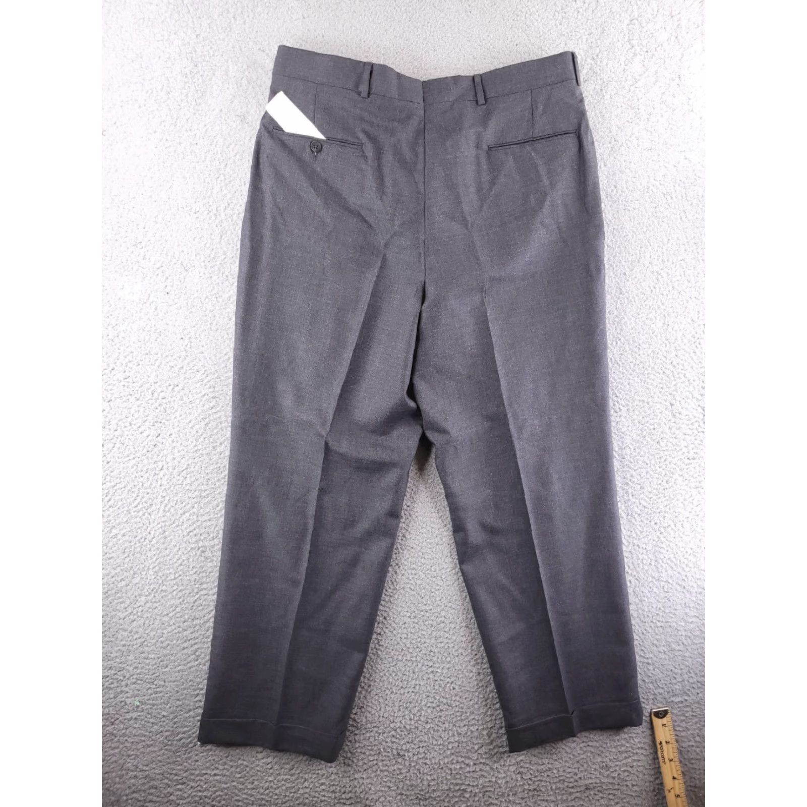 Aquascutum Aquascutum Pants Mens 35x27 Gray 100% Wool Relaxed Pleated Dress Pants Mens Size 35 Gray Wool Relaxed Aquascutum Pants Size US 35 - 5 Thumbnail