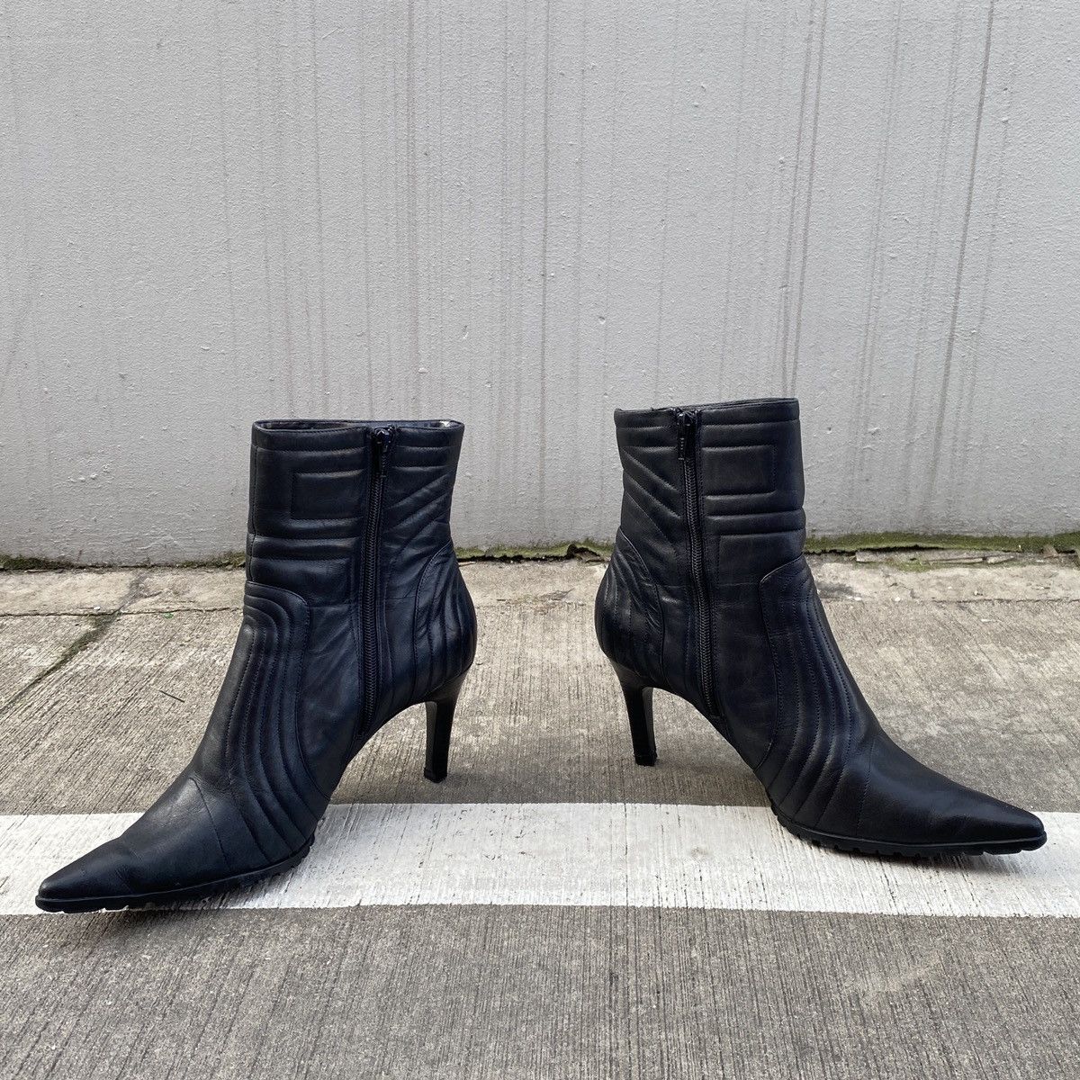 Other AvantGarde Biker Real Leather Heels Size US 10 / IT 40 - 6 Thumbnail