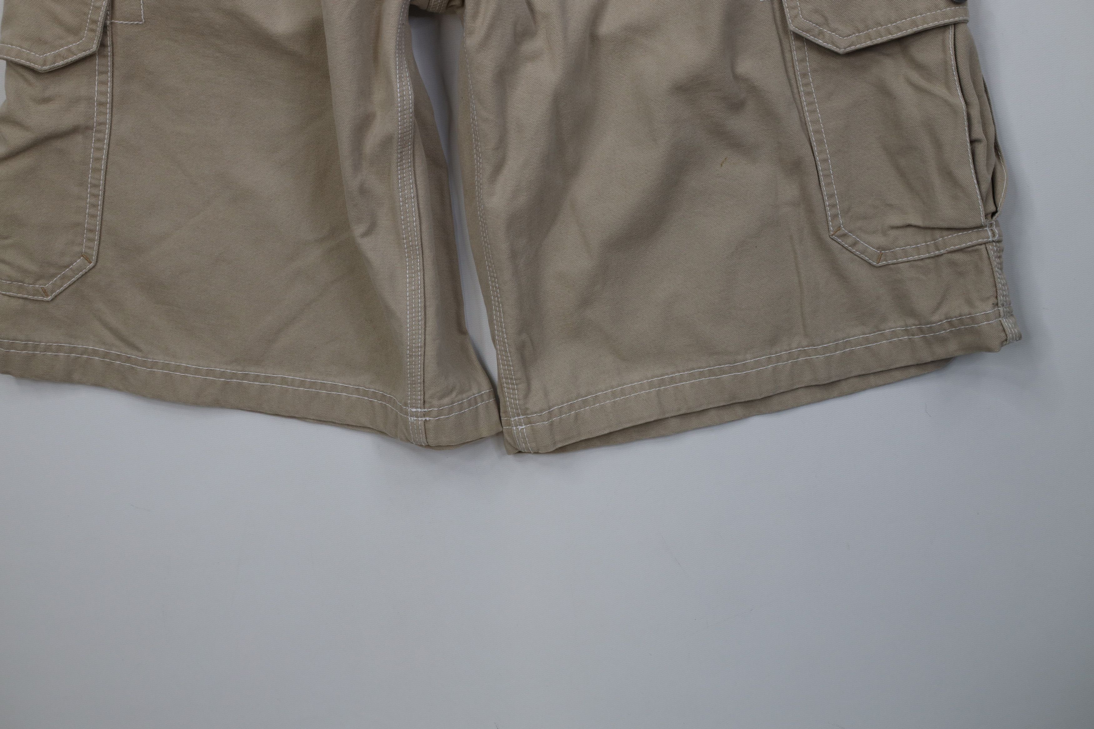 Vintage Vintage 90s Y2K Streetwear Canvas Cargo Shorts Khaki Tan Size US 34 / EU 50 - 4 Thumbnail