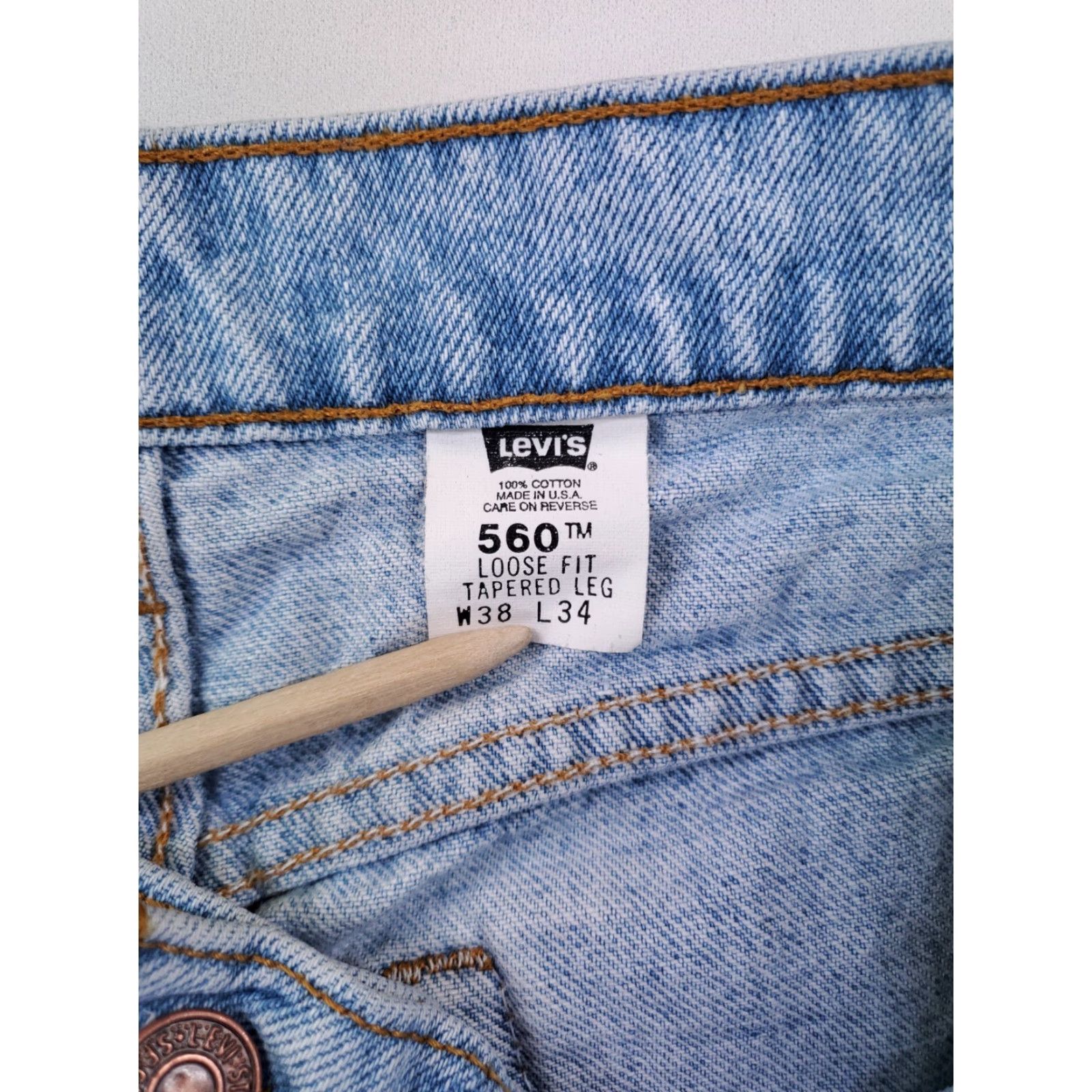 Levi's VINTAGE Levi's 560 Jeans Baggy Skater Wide-Leg Mens 36 x 34 Inseam 34 Blue 90s VTG - Levi's 560 Wide-Leg Jeans Mens Size US 36 / EU 52 - 2 Thumbnail