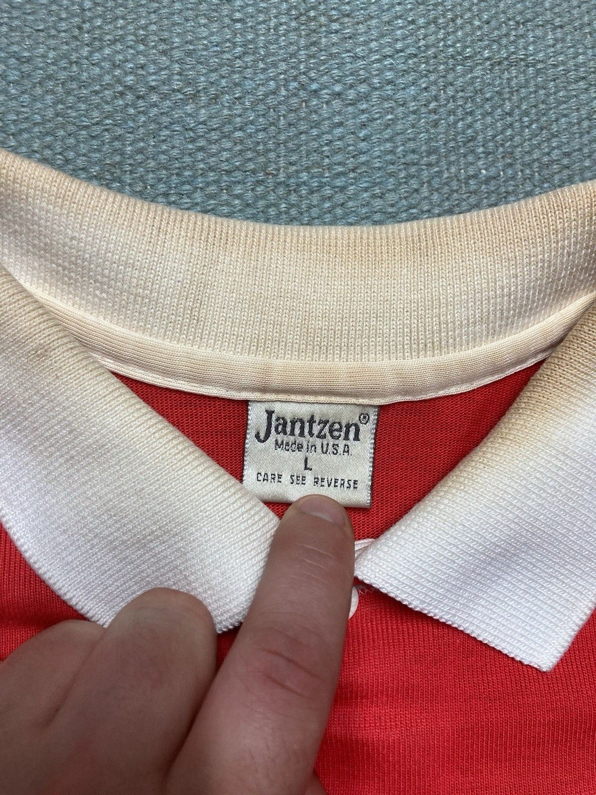 Vintage Vintage 80s polo shirt jantzen striped distressed large Size US L / EU 52-54 / 3 - 5 Thumbnail