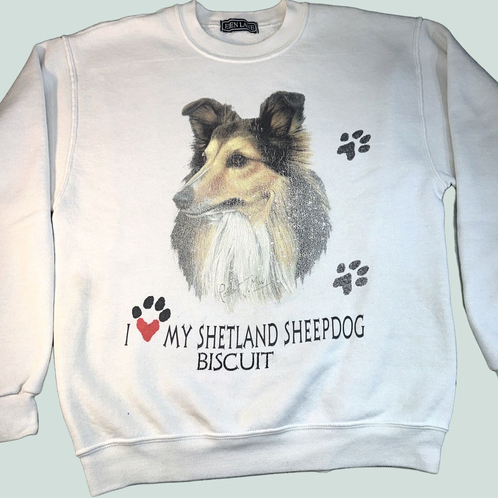 Vintage VINTAGE Shetland Sheepdog Dog Sweater White Women’s M Pullover Size M / US 6-8 / IT 42-44 - 1 Thumbnail