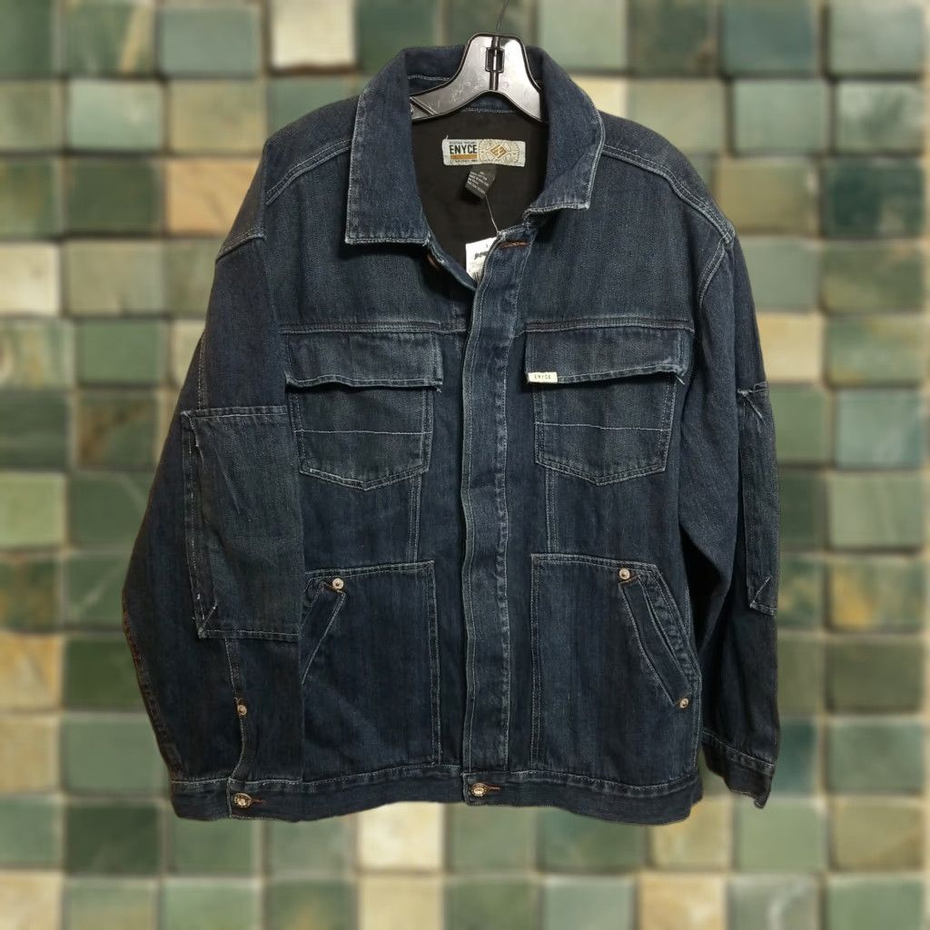 Enyce VINTAGE Enyce Denim UTILITY Jean Jacket XL Blue Mens Button-Down Collar Jacket Size US 36 / EU 52 - 1 Thumbnail