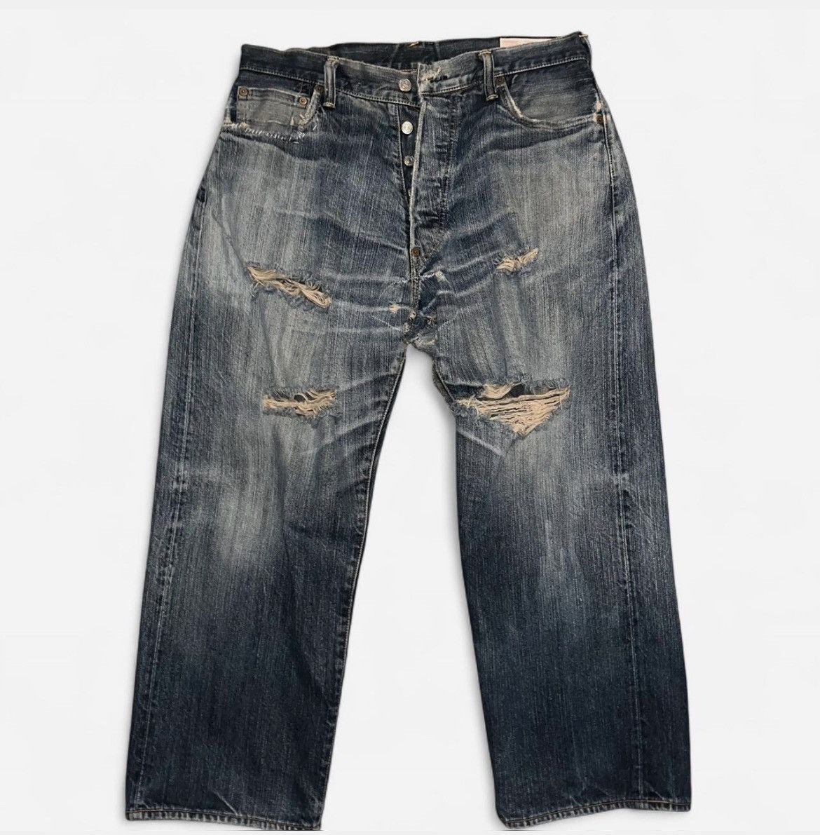 Evisu Rare Evisu Stitched Green Daicock Denim Size US 31 - 2 Thumbnail