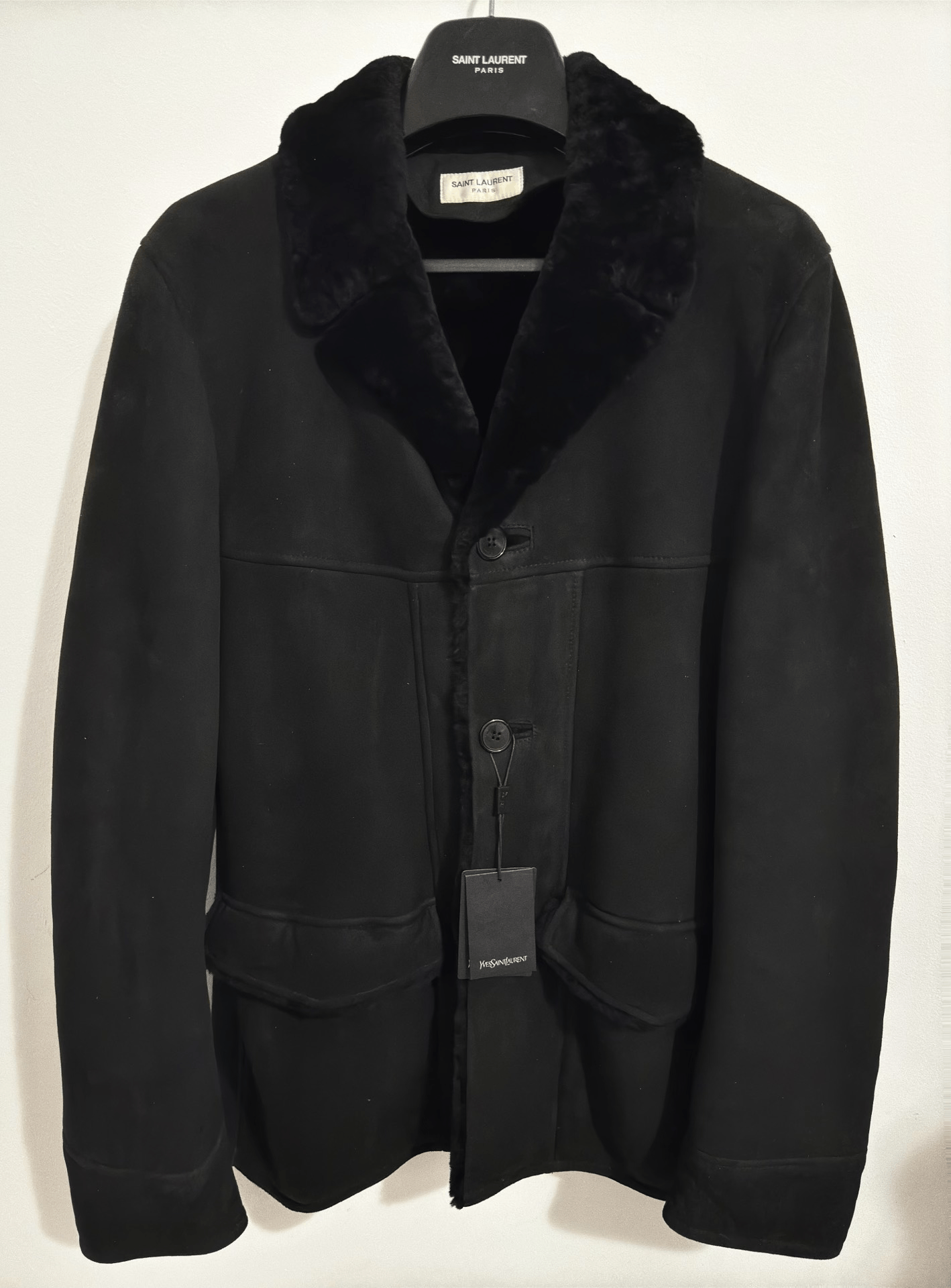 Saint Laurent Paris Saint Laurent Black Shearling Jacket Size US M / EU 48-50 / 2 - 1 Thumbnail