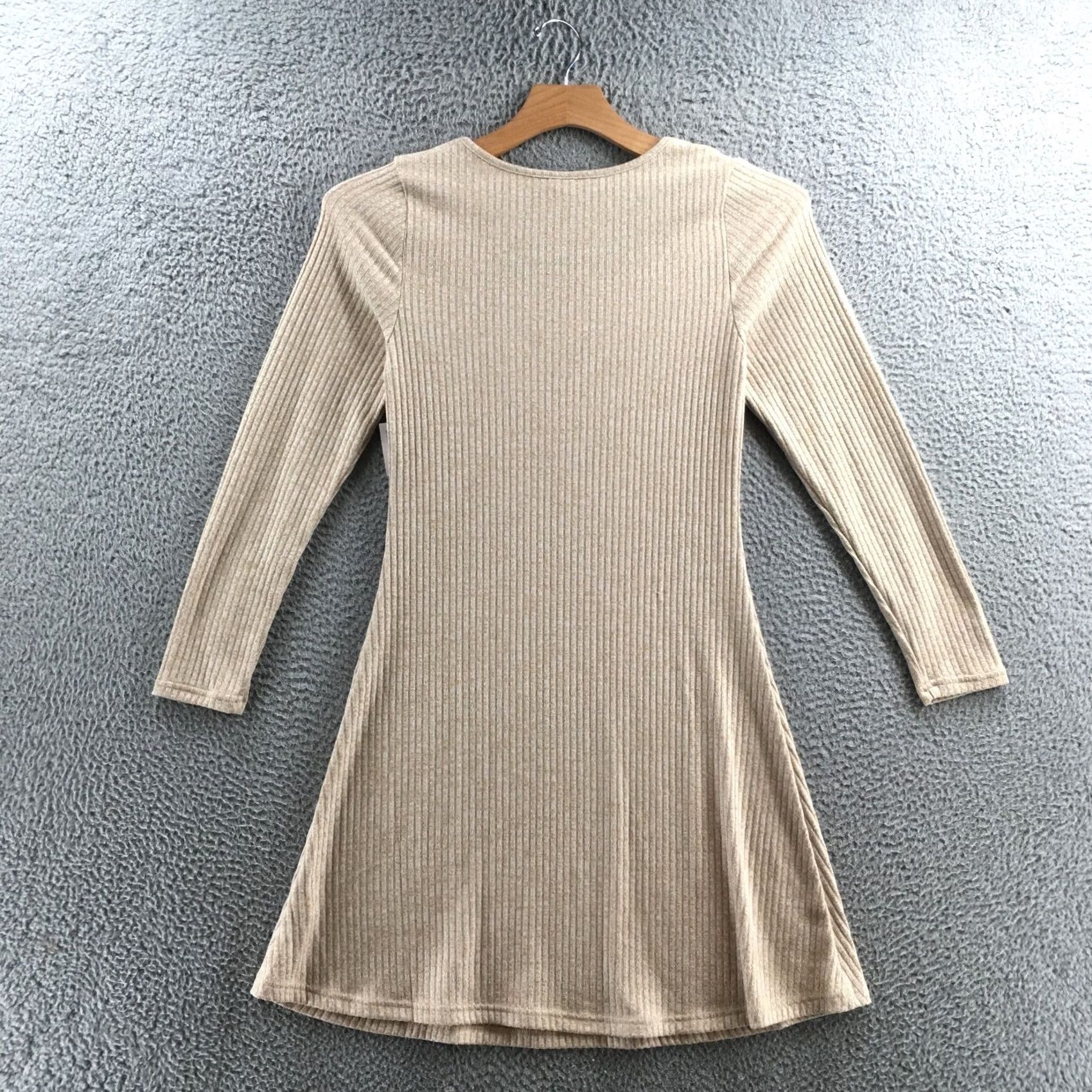 Old Navy Old Navy Dress Womens M Oatmeal Heather Ribbed Long Sleeve A-Line Mini NEW Size M / US 6-8 / IT 42-44 - 7 Thumbnail