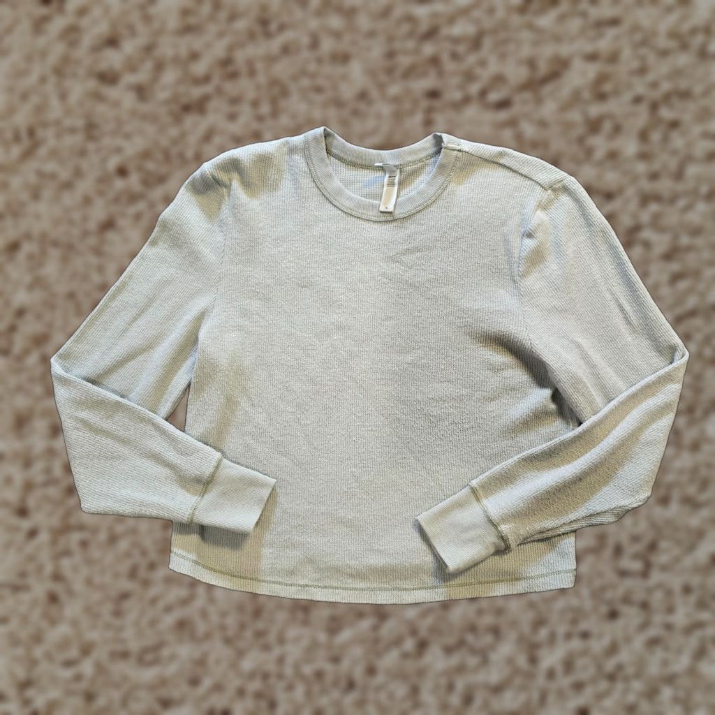 SKIMS Skims Top Womens XL Green Thermal Knit Crew Neck Long Sleeve Casual Capsule Crew Neck Basic Shirt Size XL / US 12-14 / IT 48-50 - 1 Thumbnail
