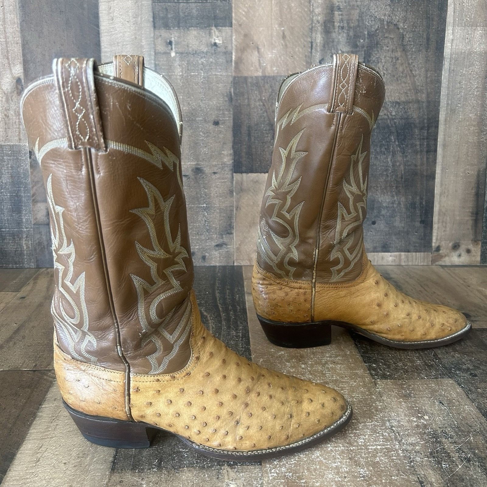 Tony Lama Tony Lama Vintage El Rey Ostrich Cowboy Boots Mens 9 D Size US 9 / EU 42 - 12 Thumbnail