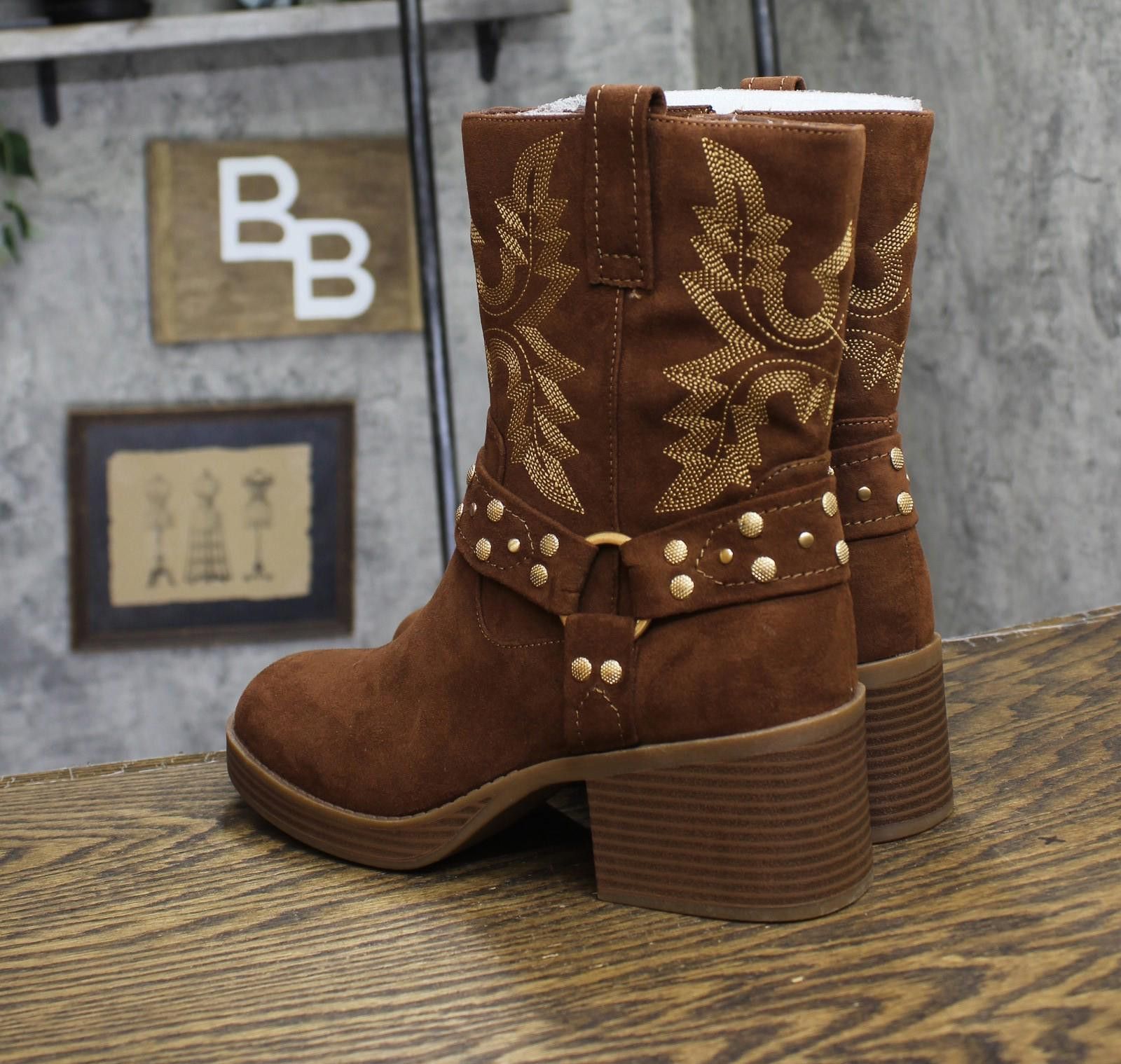 Other New Sun + Stone Midshaft Booties Russet Microsuede Brown 8m Size US 8 / IT 38 - 2 Thumbnail