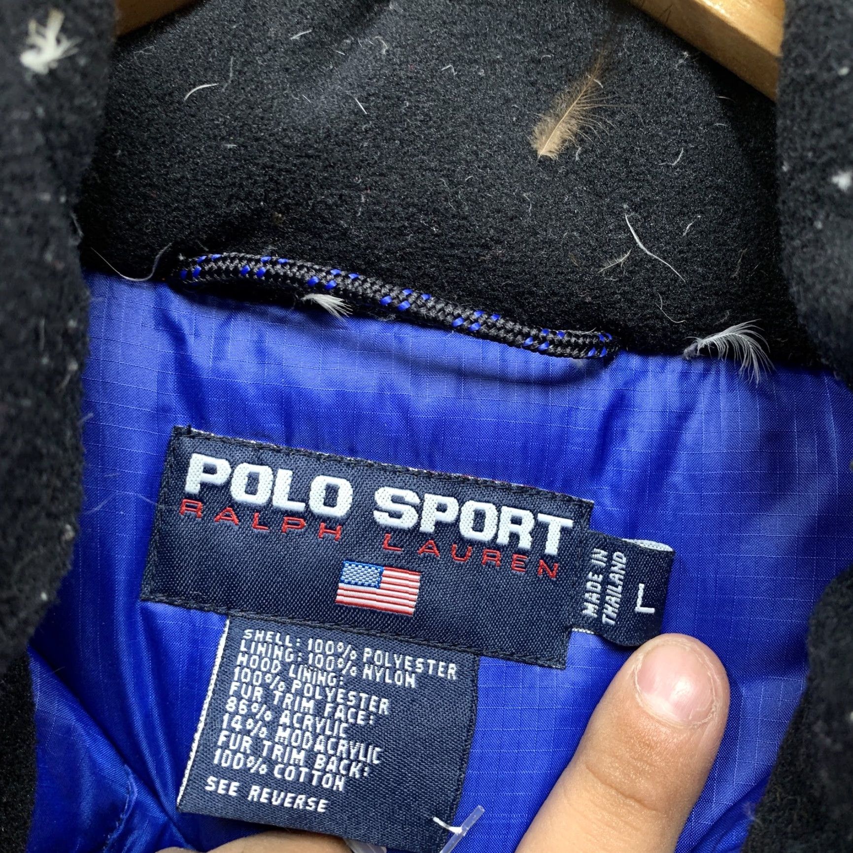 Ralph Lauren VTG Polo Sport Ralph Lauren Down Puffer Jacket Mens Large Blue White Size US L / EU 52-54 / 3 - 6 Thumbnail