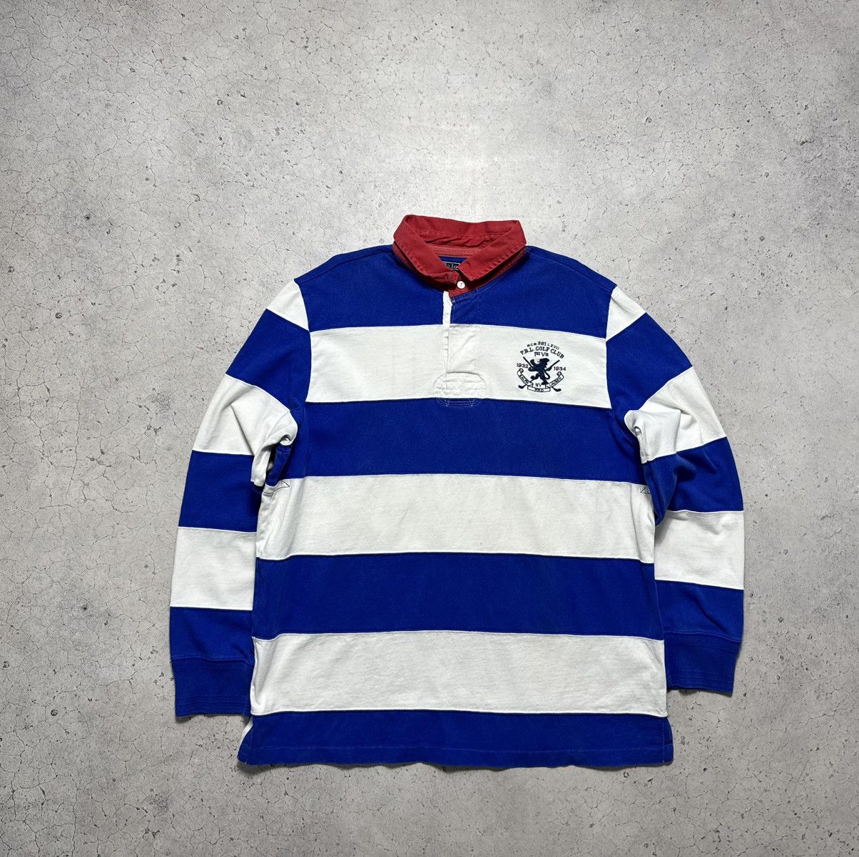 Polo Ralph Lauren Polo Ralph Lauren Striped Rugby Sweatshirt Vintage #21 Size US XXL / EU 58 / 5 - 2 Thumbnail