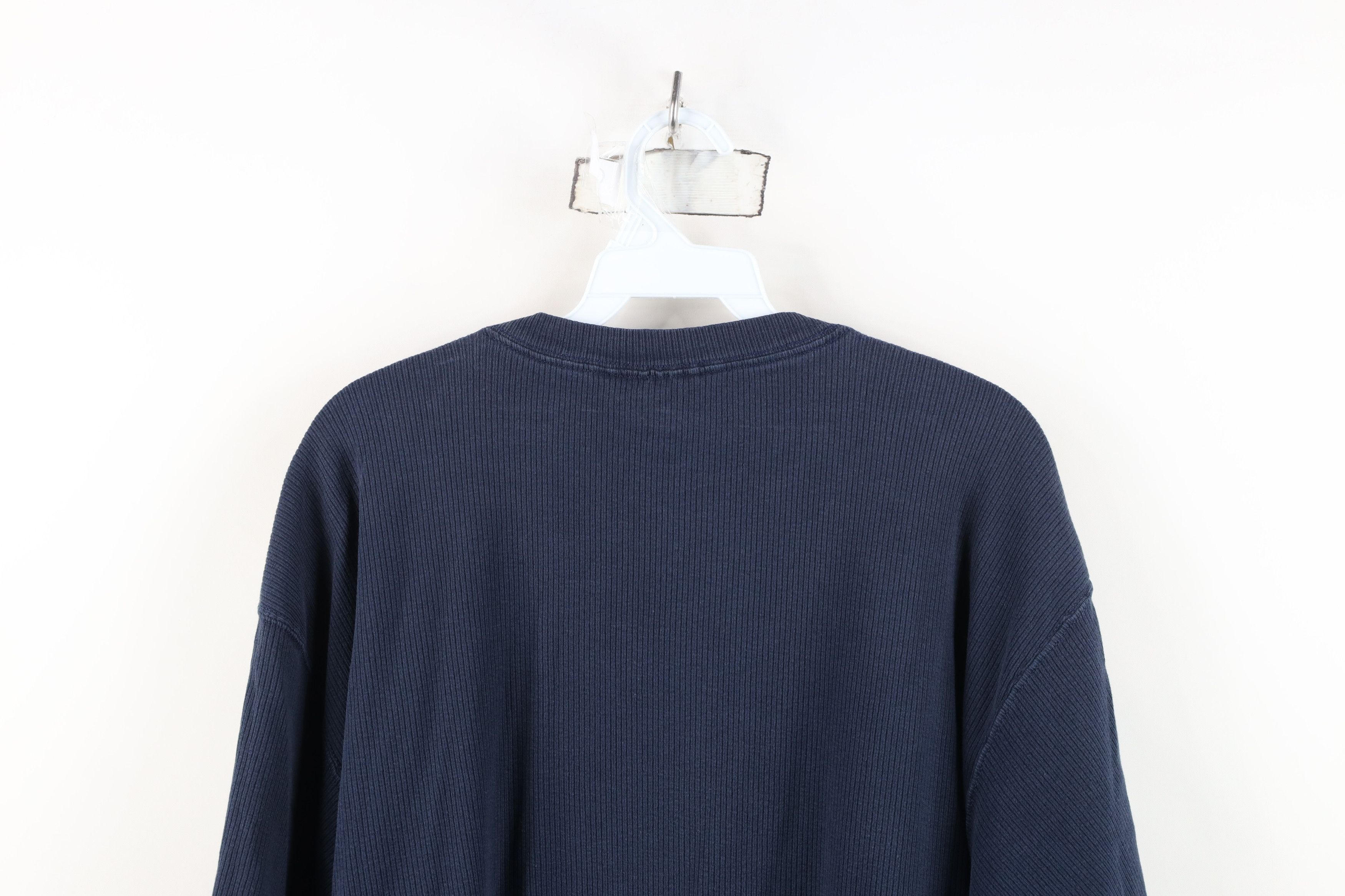 Champion Vintage 90s Champion Spell Out Ribbed Knit T-Shirt Blue Size US L / EU 52-54 / 3 - 12 Thumbnail