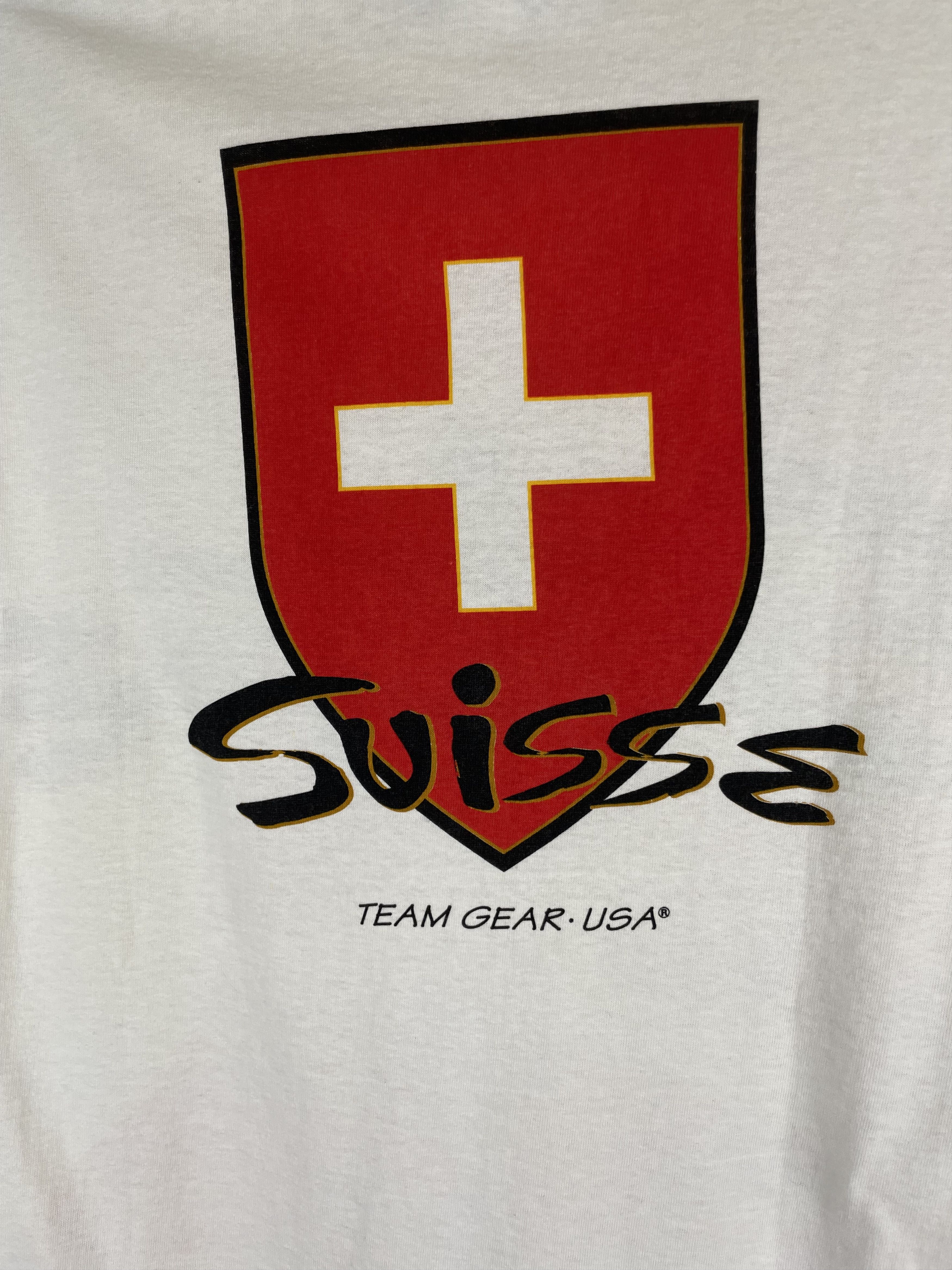 Vintage Vintage 1994 Suisse World Cup USA T Shirt Football Size US XL / EU 56 / 4 - 9 Thumbnail