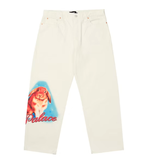 Palace Palace Phumper P90 Baggy Jean White Size 34 Bunny Size US 34 / EU 50 - 1 Thumbnail