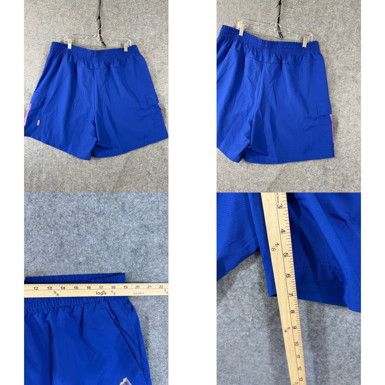 Adidas Adidas Sun Cargo Shorts Mens 2XL Blue Multi Sports Performance Drawstring NWT Size US 39 - 9 Thumbnail