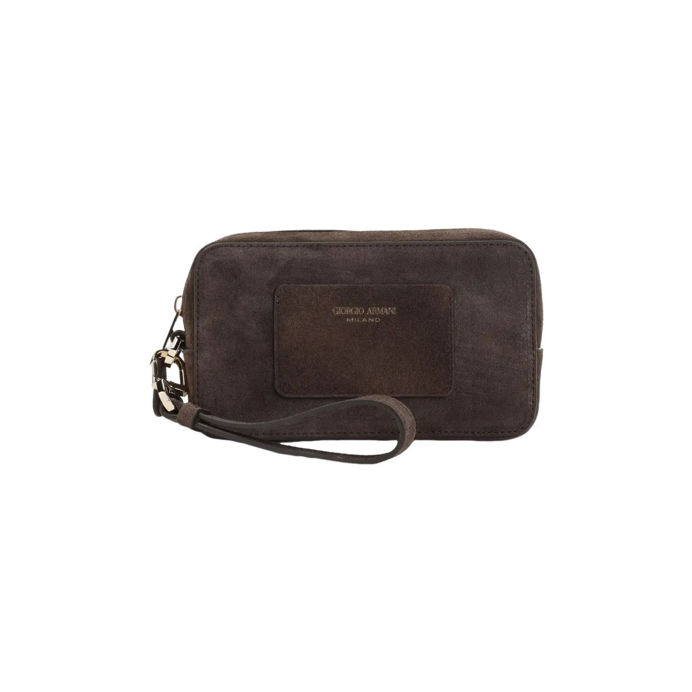 GIORGIO ARMANI Chocolate Suede Clutch New & AUthentic