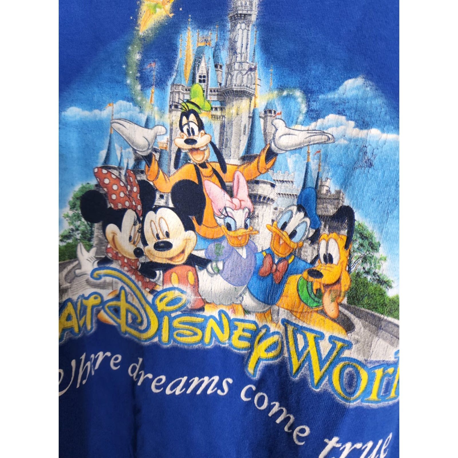 Disney VINTAGE Disney World Where Dreams Come True Mickey & Friends T Shirt Mens M Blue Cotton Blend 90s Graphic Print Short Sleeve Crew Neck Size US M / EU 48-50 / 2 - 2 Thumbnail