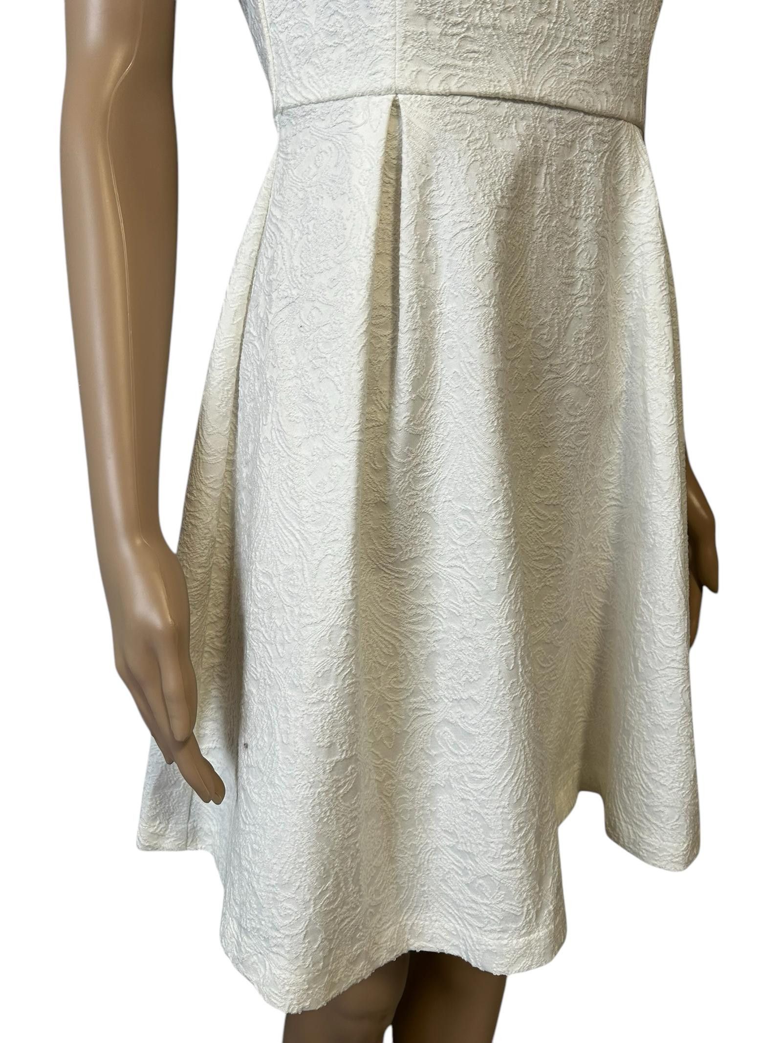 Designer Chic White Mini Dress with Pink Straps Size S / US 4 / IT 40 - 3 Thumbnail