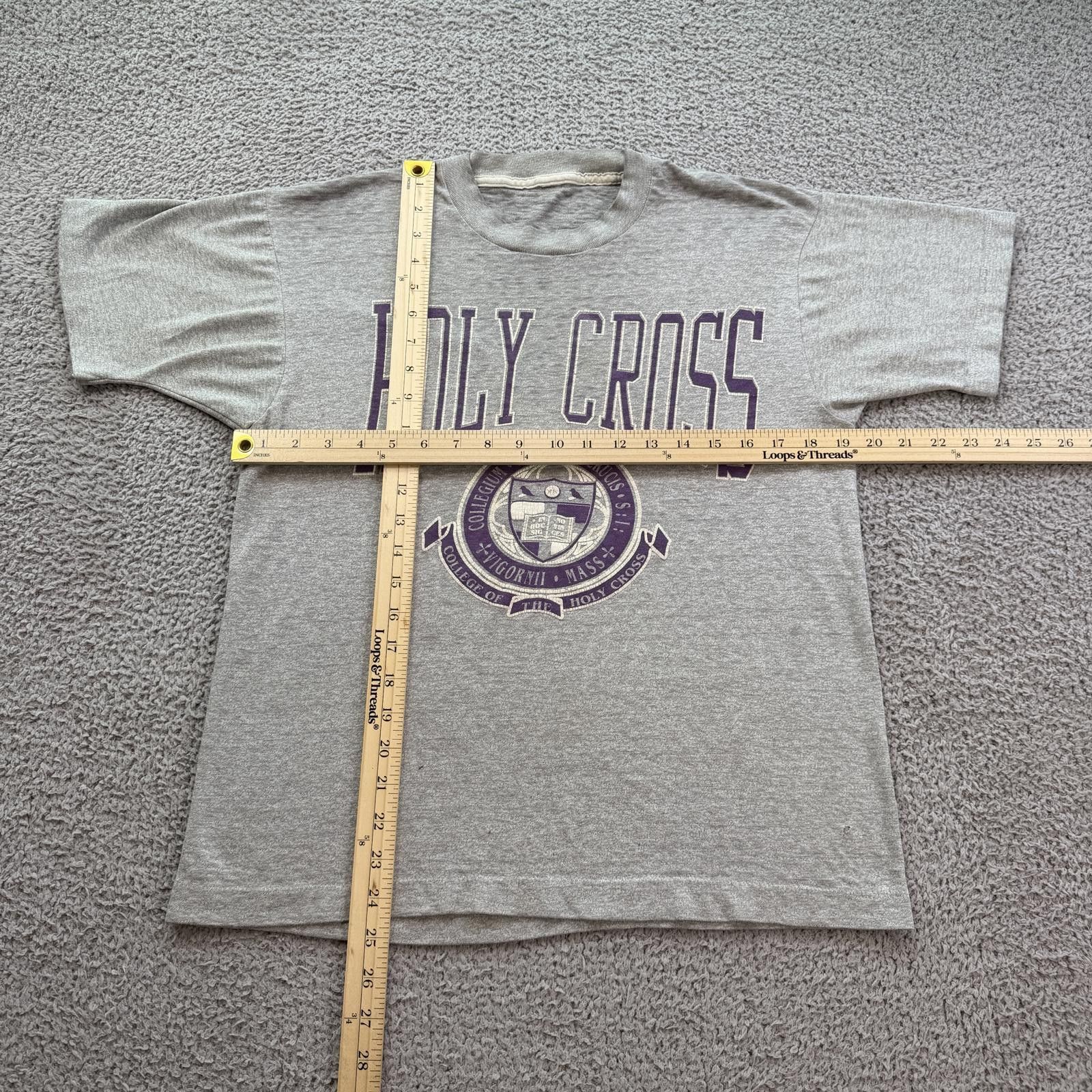 Other Vintage 90s Holy Cross College T Shirt Gray Spellout Crest M Size US M / EU 48-50 / 2 - 3 Thumbnail