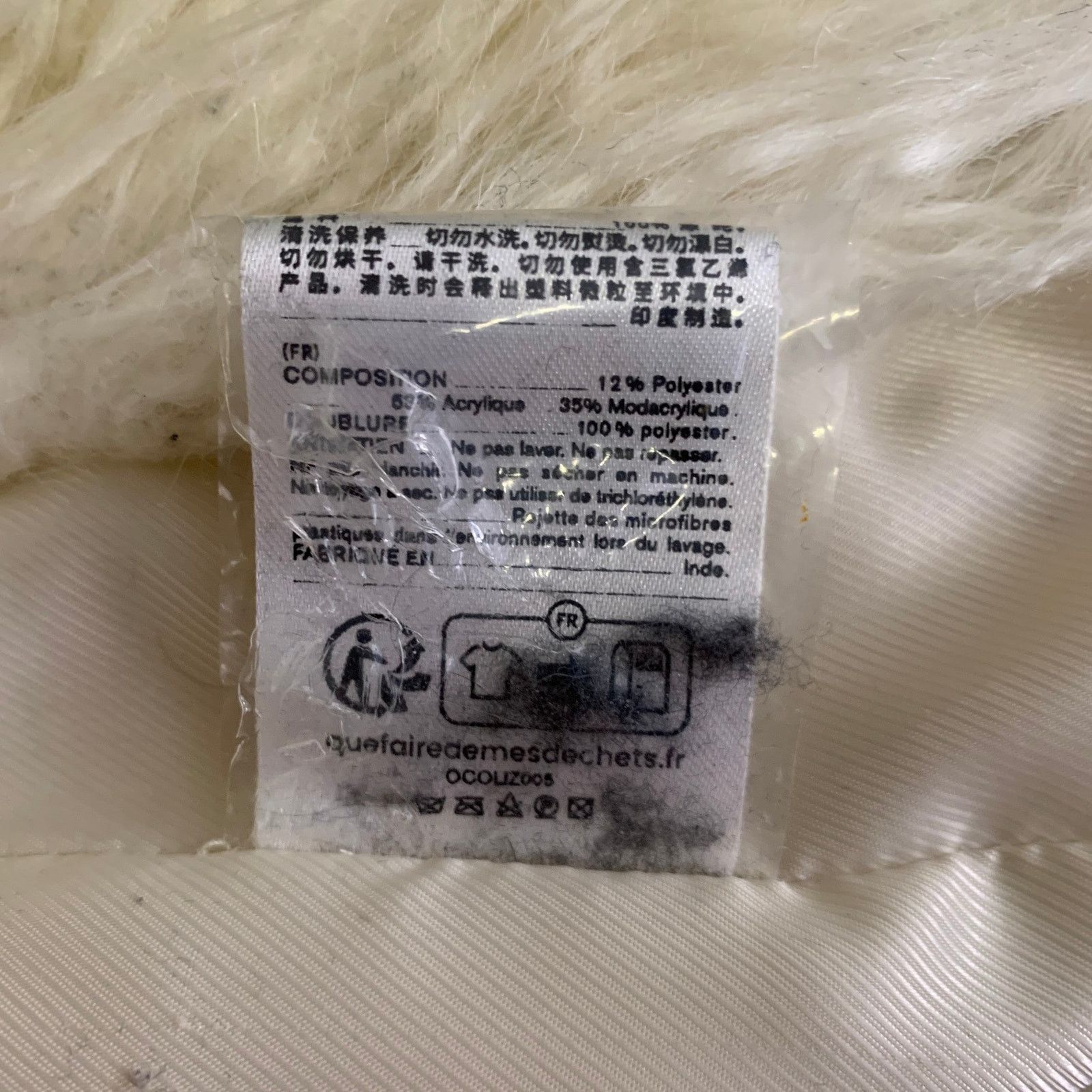 Frankie Shop THE FRANKIE SHOP M/L Off White Faux Fur Notch Lapel Coat Size ONE SIZE - 6 Thumbnail