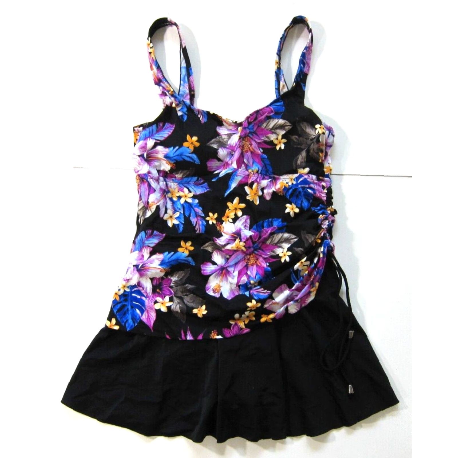 Vintage VINTAGE Rose Marie Reid Black Oceanic Floral One Piece Swim Dress Medium Size M / US 6-8 / IT 42-44 - 2 Thumbnail