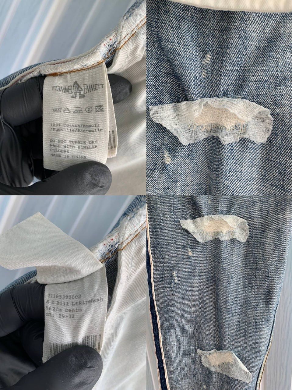 Emmett × Japanese Brand EMMETT Unisex E D Bill Lt Rip Wash 562/m Selvedge Jeans Size US 29 - 22 Thumbnail