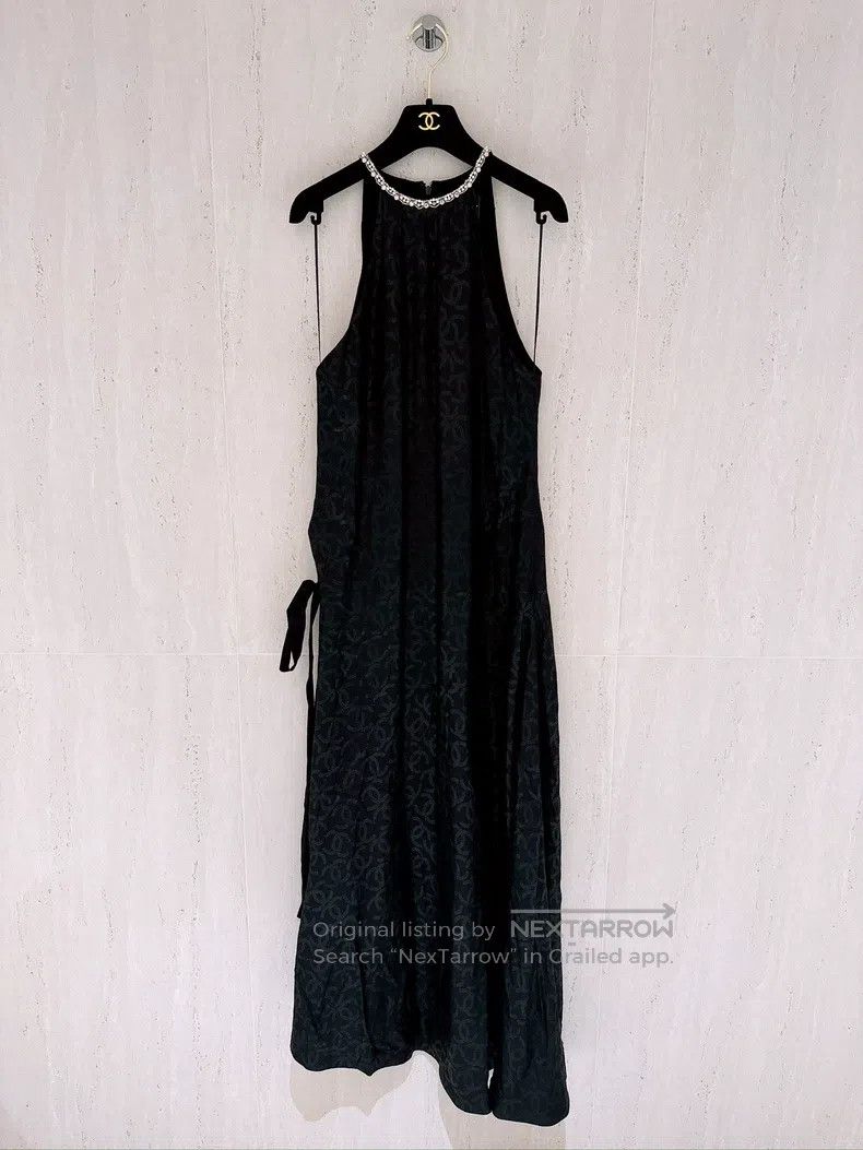 Chanel Chanel 23S full logo pearl hanging neck dress Size XXS / US 00 / IT 34 - 1 Thumbnail