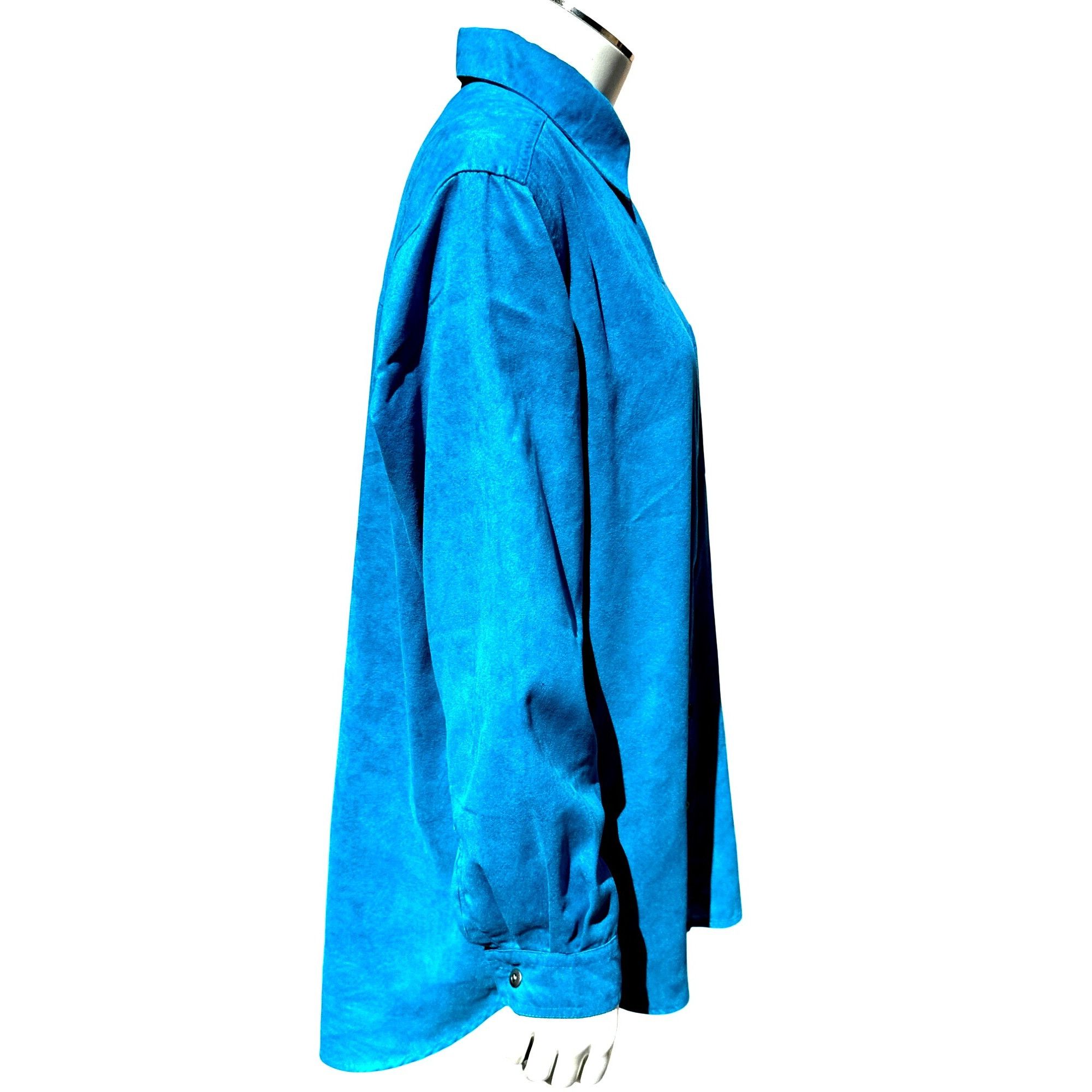 Chicos Chicos Design Vintage Turquoise Blue Button Up Tunic Shirt L Size M / US 6-8 / IT 42-44 - 4 Thumbnail