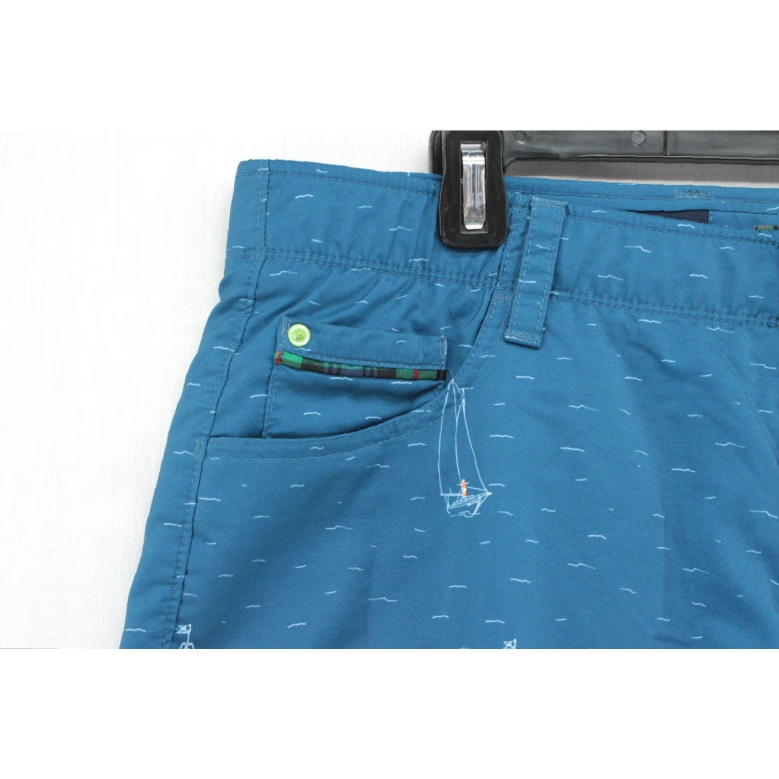 Vintage VINTAGE William Murray Shorts Men 38 Blue Sailboat Print Premium Breathable Preppy Chino 5-Pocket Regular Inseam 10.5in Mens Size US 38 / EU 54 - 2 Thumbnail