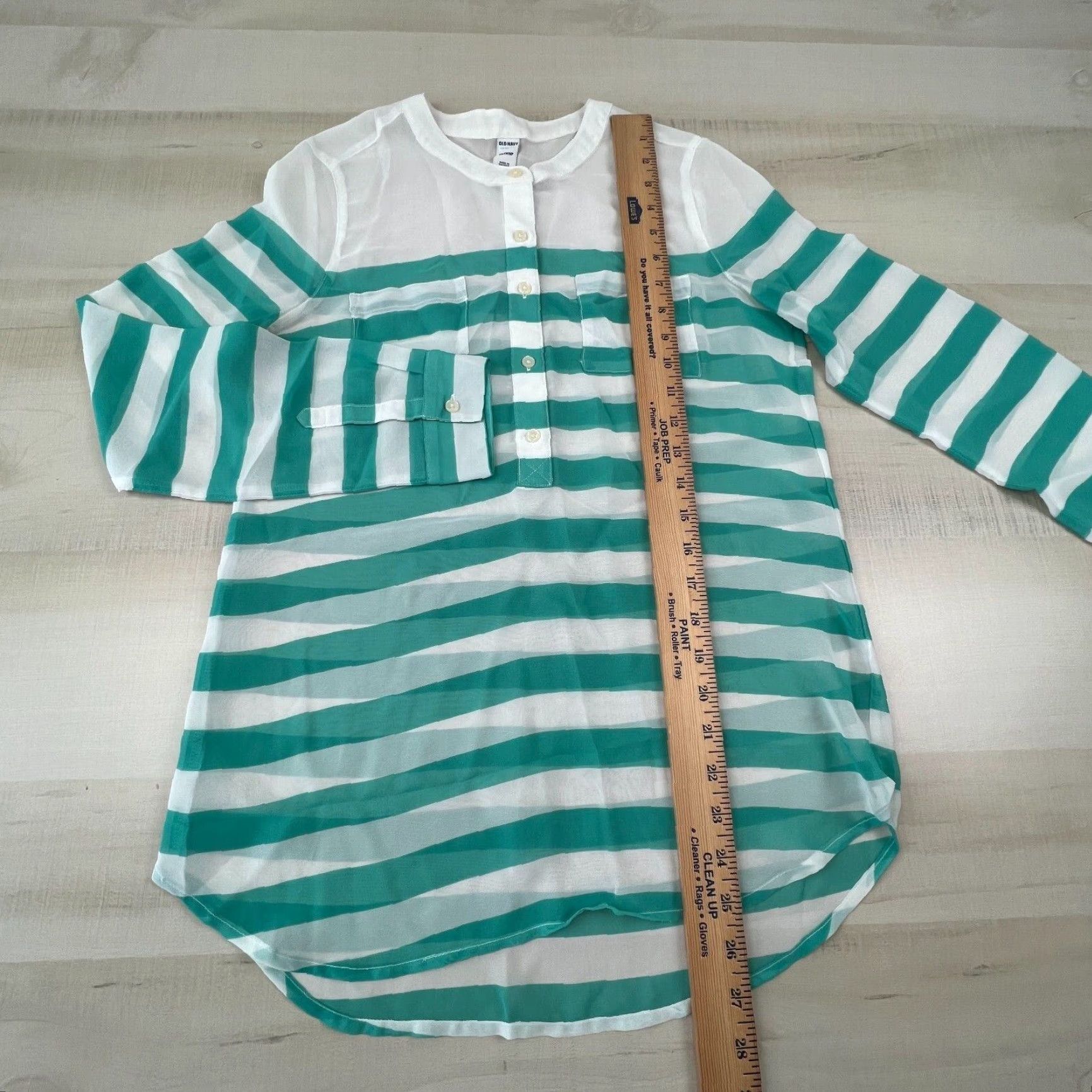 Old Navy Old Navy Womens Green White Striped Long Sleeve Top XS Size XS / US 0-2 / IT 36-38 - 6 Thumbnail