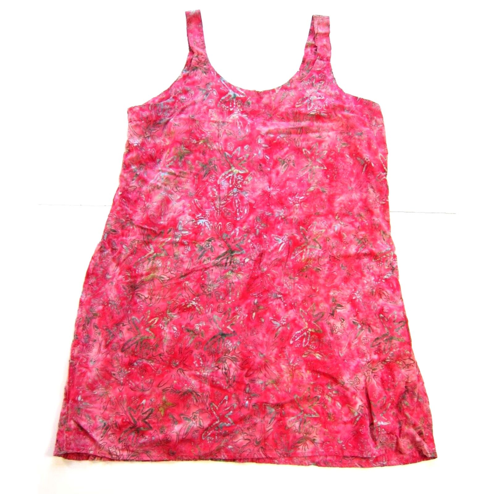 Vintage VINTAGE Joan Harrison 100% Rayon Pink Blue Floral Casual Tank Sun Dress Woman XL Size XL / US 12-14 / IT 48-50 - 2 Thumbnail