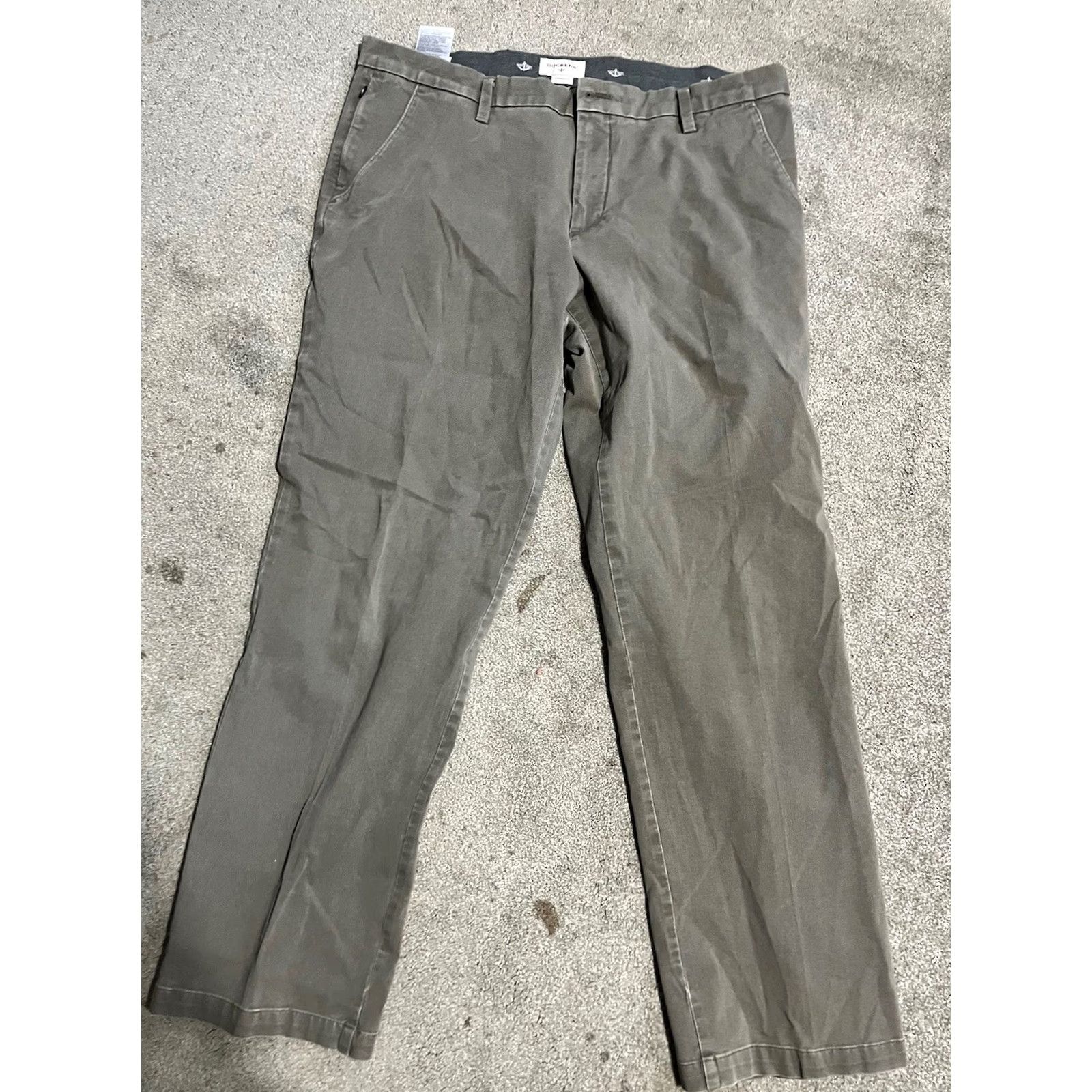 Dockers DOCKERS Pants Flat Front Straight Fit Mens 38x32 Brown Chino Distressed Cotton Belt Loops Angled Size US 38 / EU 54 - 2 Thumbnail