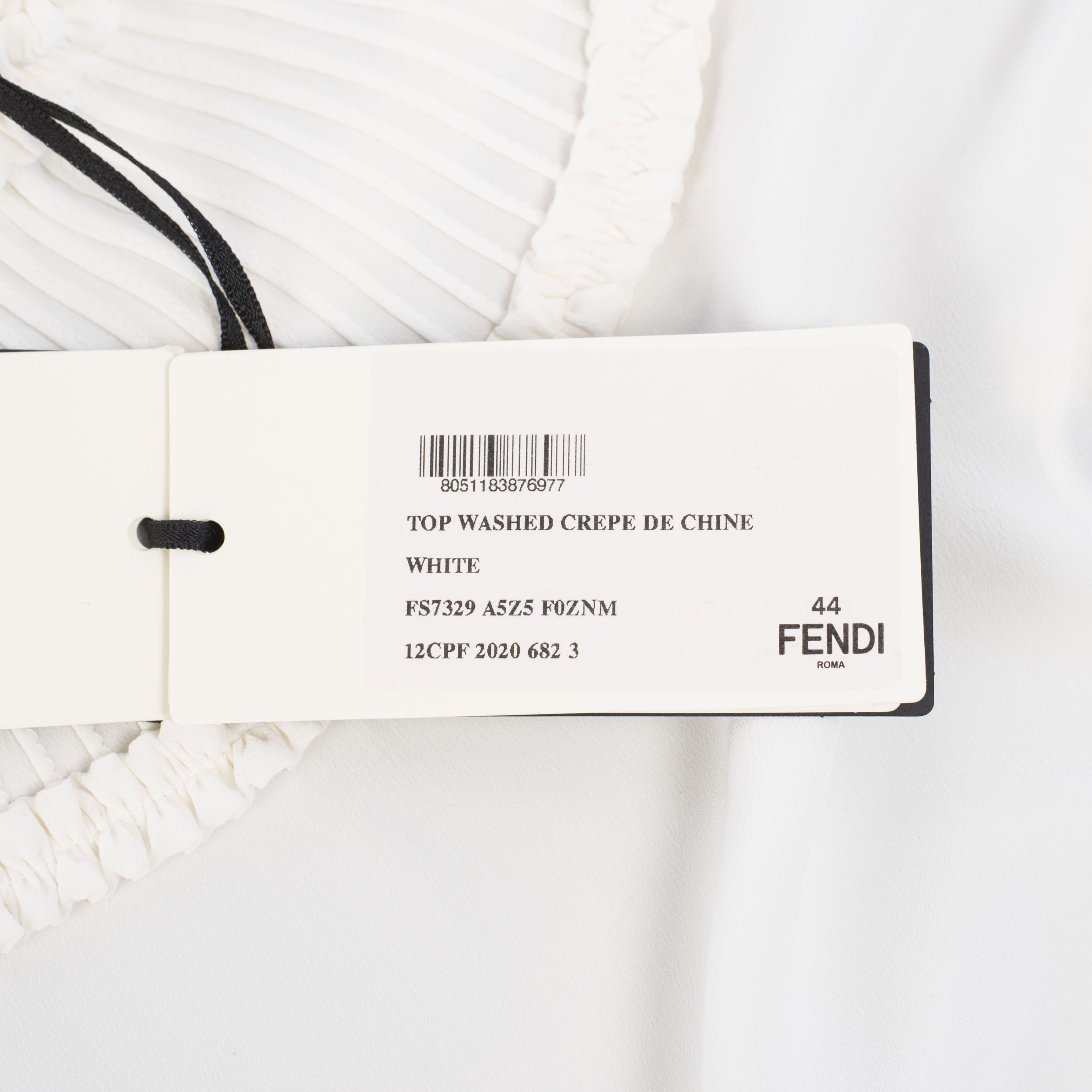 Fendi Crêpe De Chine Top With Ruffles In White Silk Size M / US 6-8 / IT 42-44 - 10 Thumbnail