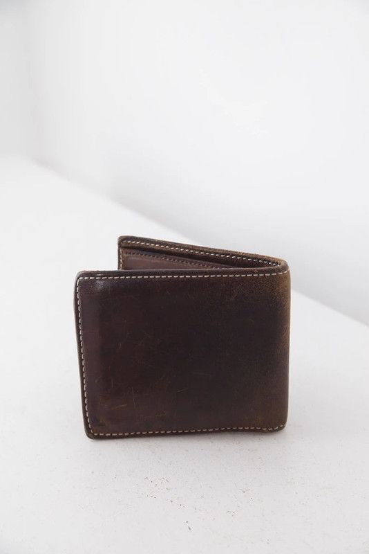 Vintage Handmade brown leather wallet Size ONE SIZE - 3 Thumbnail
