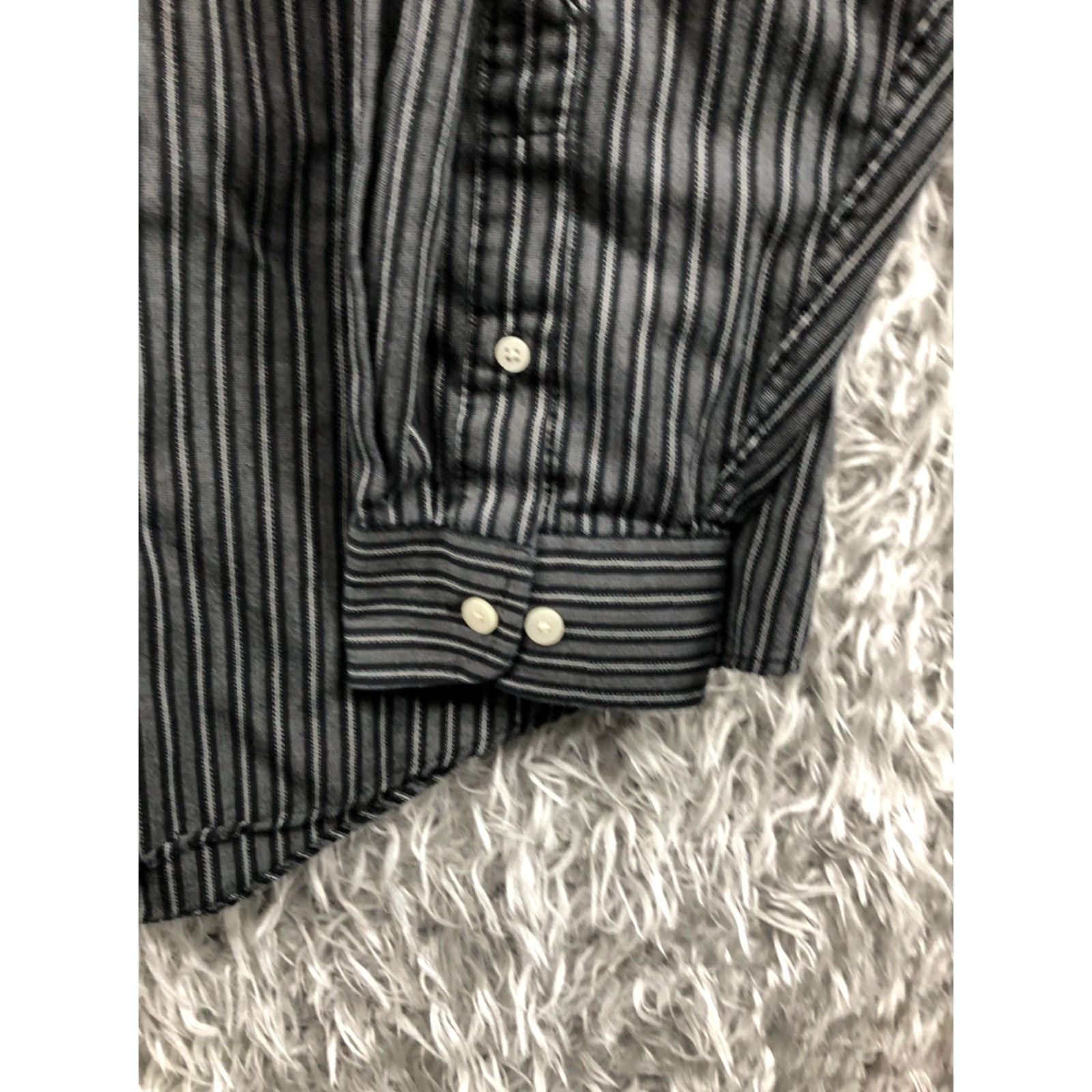 Arrow VINTAGE? No—Arrow Shirt XL Mens Long Sleeve Button-Down Collar Gray Stripe Size US XL / EU 56 / 4 - 3 Thumbnail