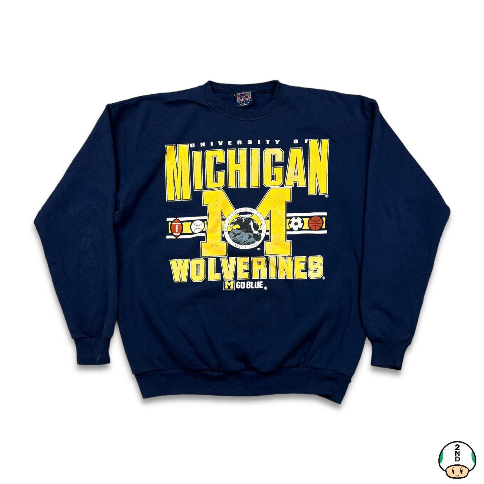 NCAA × Vintage Vintage Michigan Wolverines University Sweatshirt 90s Crew Size US XL / EU 56 / 4 - 1 Thumbnail