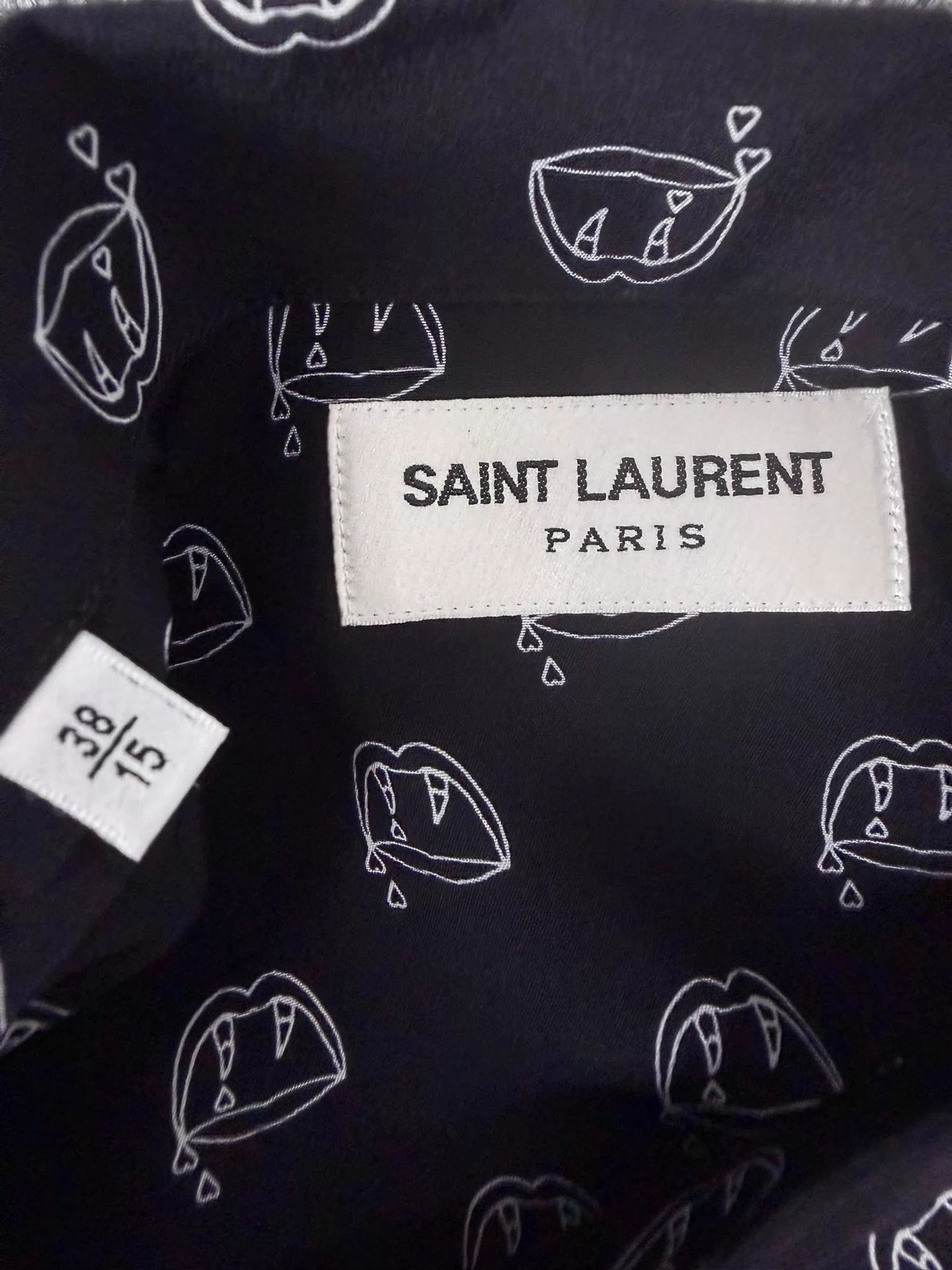 Saint Laurent Paris Saint Laurent SLP14SS Bloodluster Black Silk Shirt Size US S / EU 44-46 / 1 - 4 Thumbnail