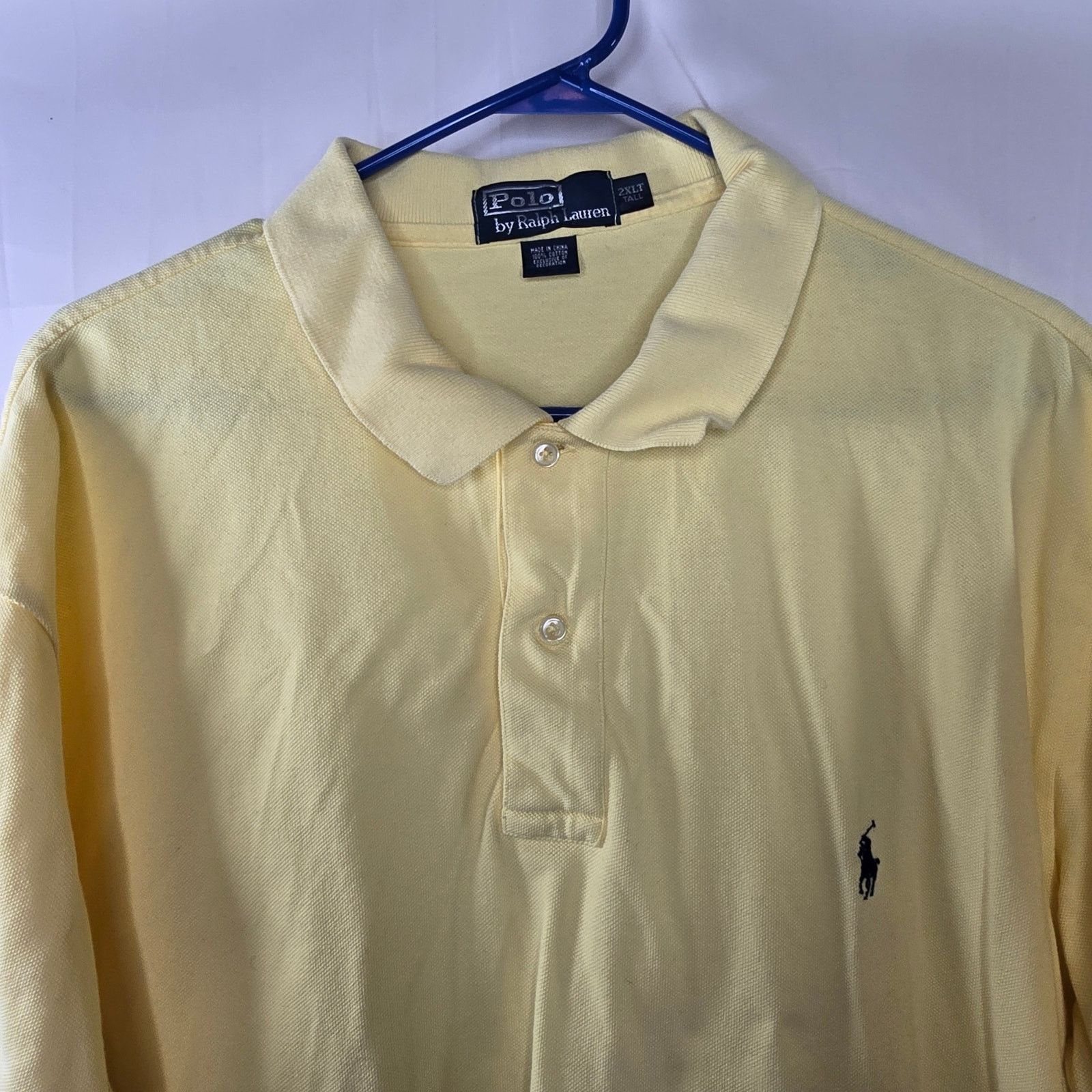 Polo Ralph Lauren Men's Polo Ralph Lauren Yellow Polo Size 2XLT Tall Size US XXL / EU 58 / 5 - 2 Thumbnail