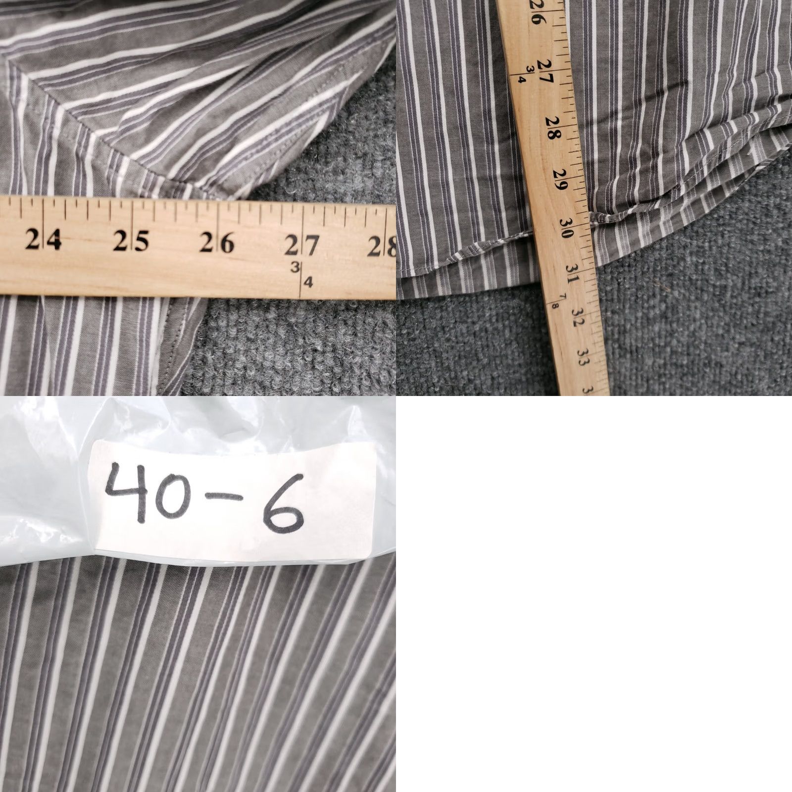 Chaps Chaps Shirt Mens XL Button-Up Gray Striped Modern Long Sleeves Cotton Casual Size US XL / EU 56 / 4 - 8 Thumbnail