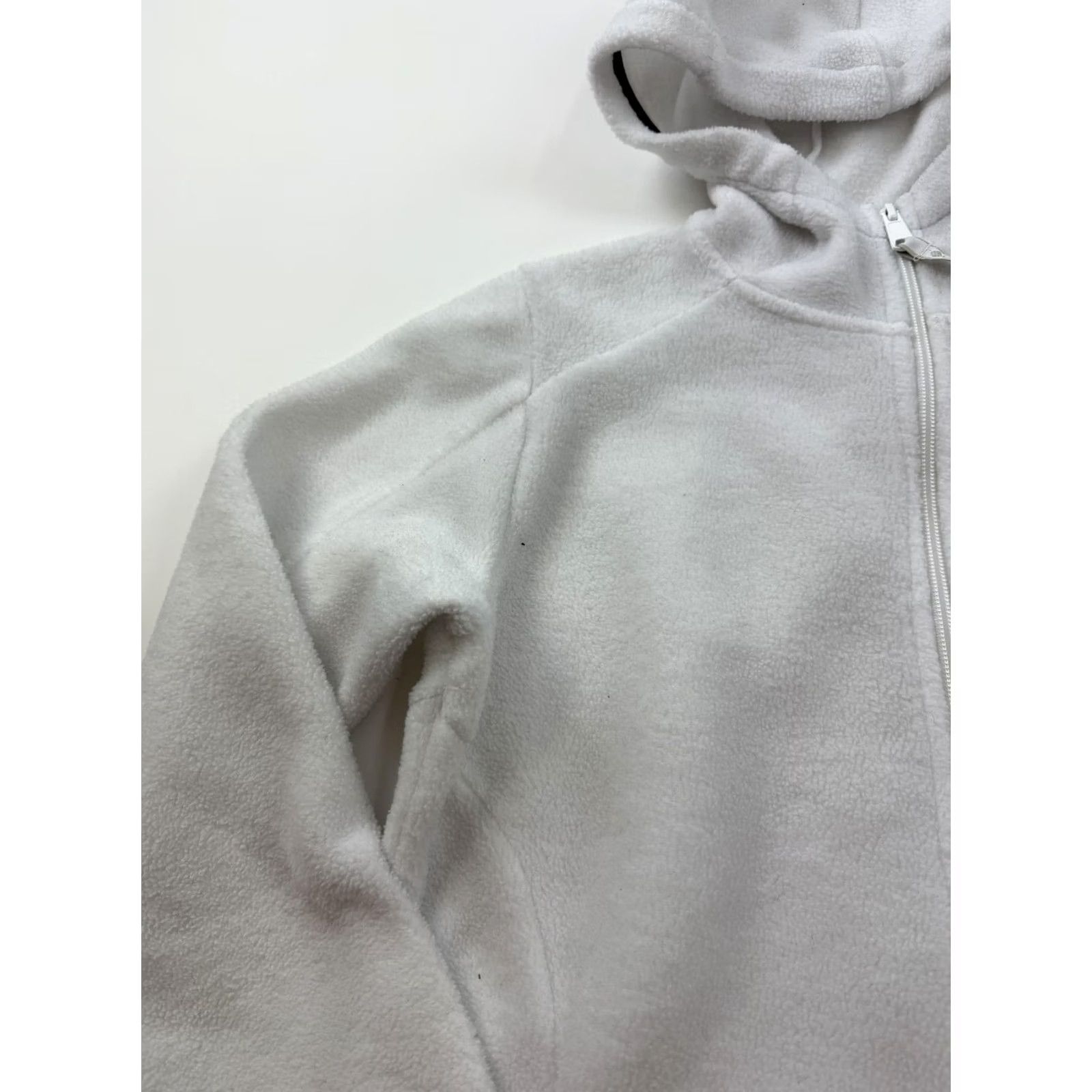 Vintage Columbia Jacket Womens L White Hooded Fleece Full Zip Pockets Cozy Outdoor Size L / US 10 / IT 46 - 3 Thumbnail